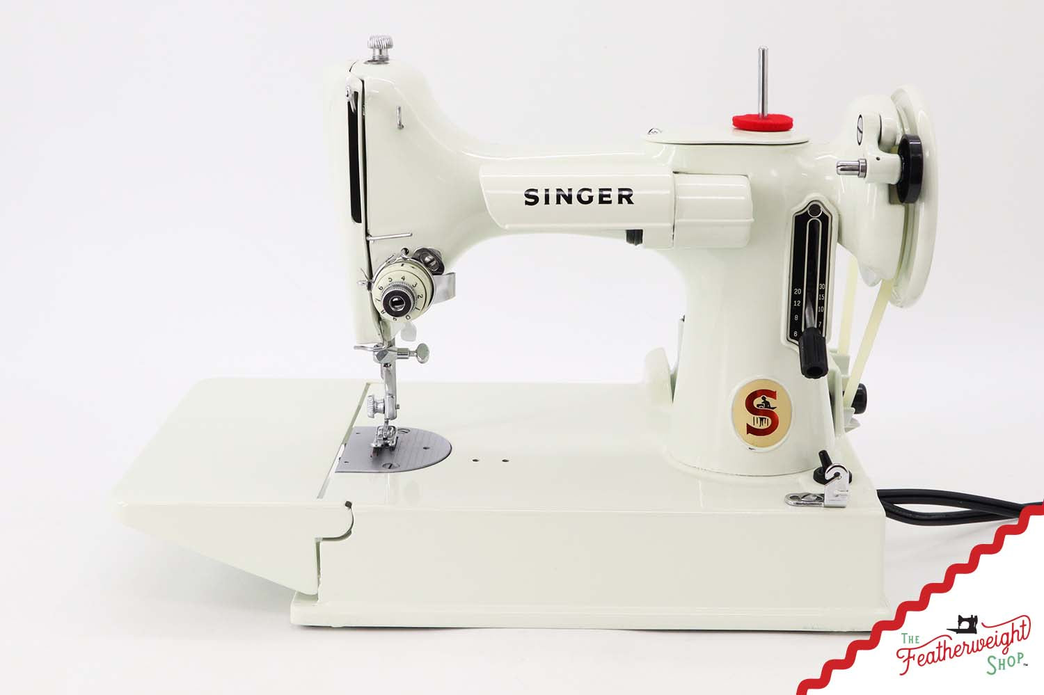 Singer Featherweight 221K Sewing Machine, British WHITE FA229***