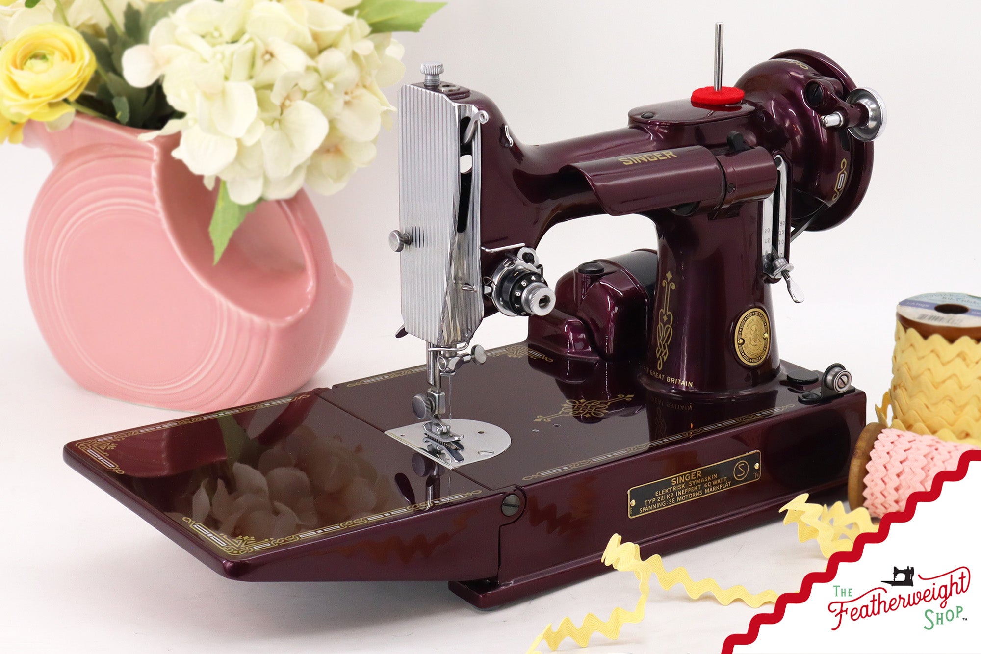 Singer Featherweight Swedish 221K EH236*** - Fully Restored in Star Garnet