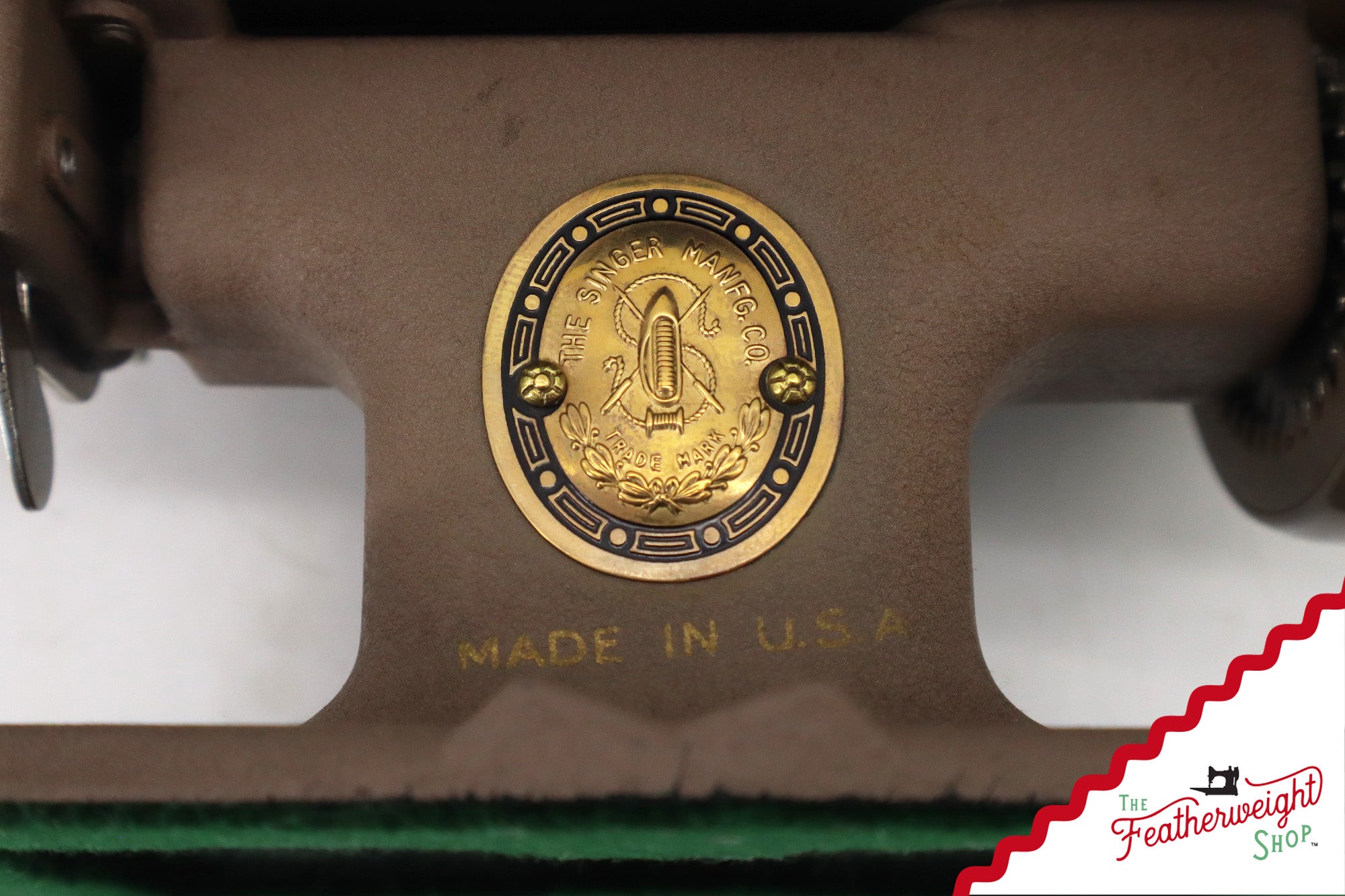 Singer Sewhandy Model 20, Warm Taupe - Made in U.S.A. Decal - July 2025, Faire