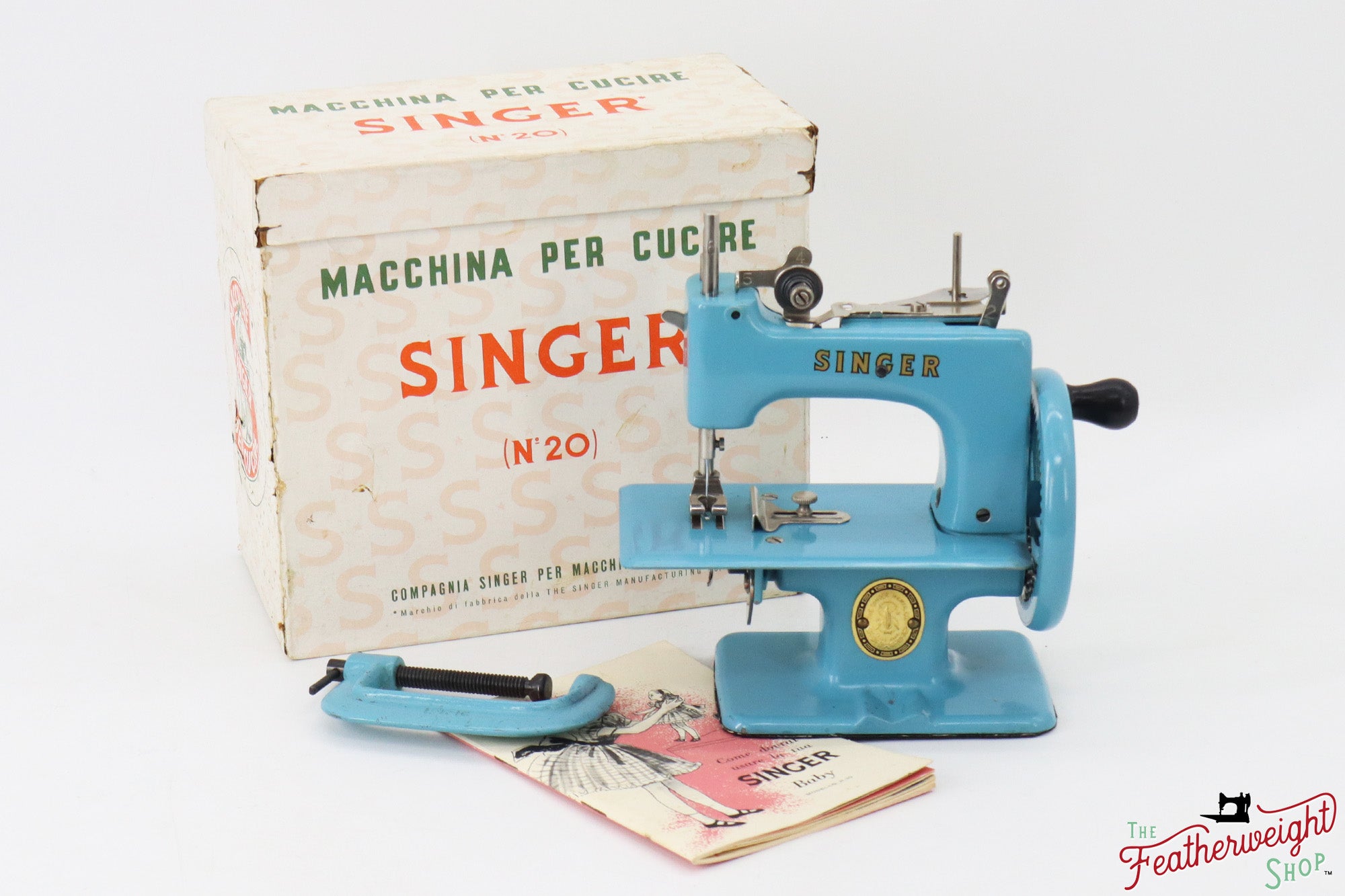 Singer Sewhandy Model 20 - Light Azure - RARE, Complete Italian