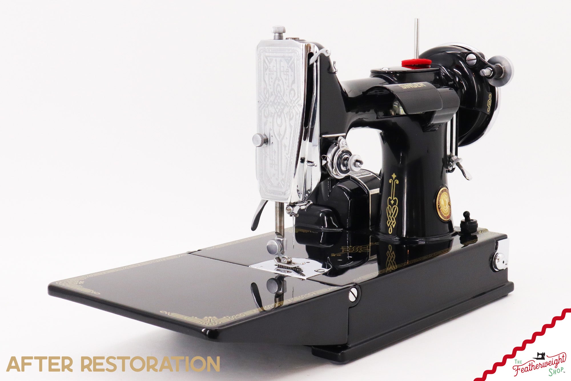 Singer Featherweight 221, Chicago World's Fair, Fully Restored in Gloss Black, AD54455* - RARE