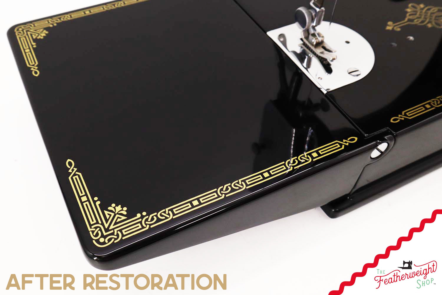 Singer Featherweight 221, Chicago World's Fair, Fully Restored in Gloss Black, AD54455* - RARE