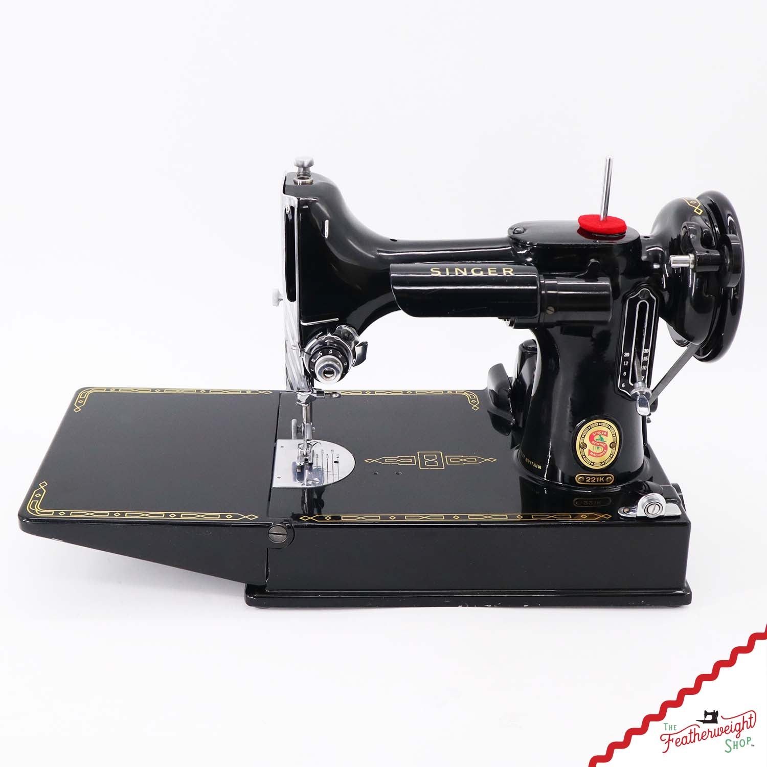 Singer Featherweight 221K Sewing Machine, RED "S" - ES6532**
