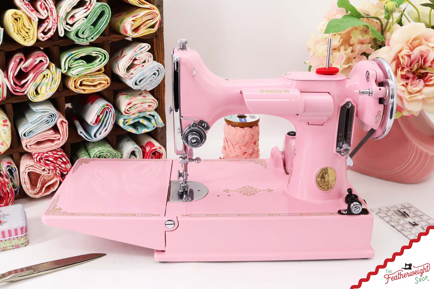 Singer Featherweight 221 AE422*** - Fully Restored in Rosy Posy Pink
