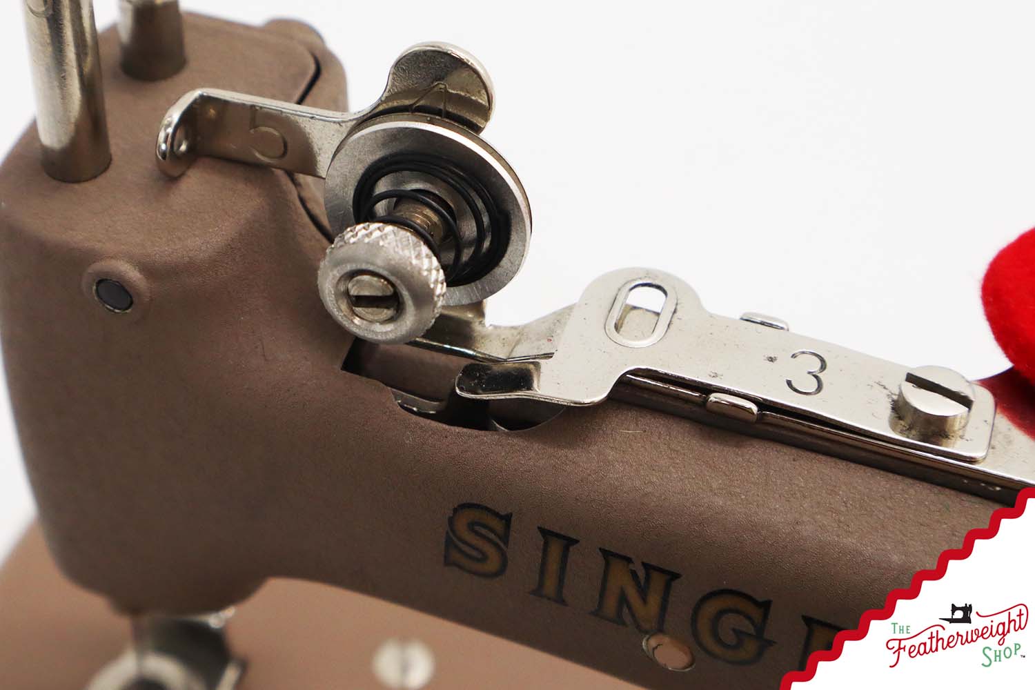 Singer Sewhandy Model 20, Warm Taupe - Made in Canada Decal - October 2025, Faire