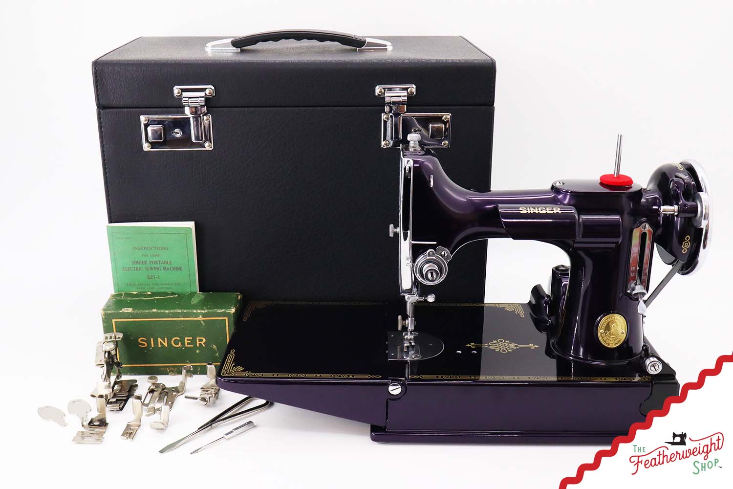 Singer Featherweight 221, AE2147** - Fully Restored in Black Iris