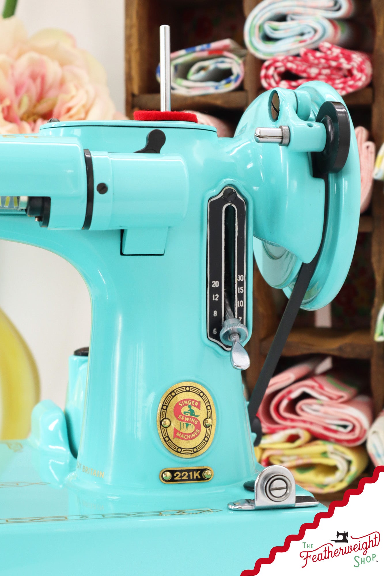 Singer Featherweight 221K, Red 'S', ES240*** - Fully Restored in Tiffany Blue