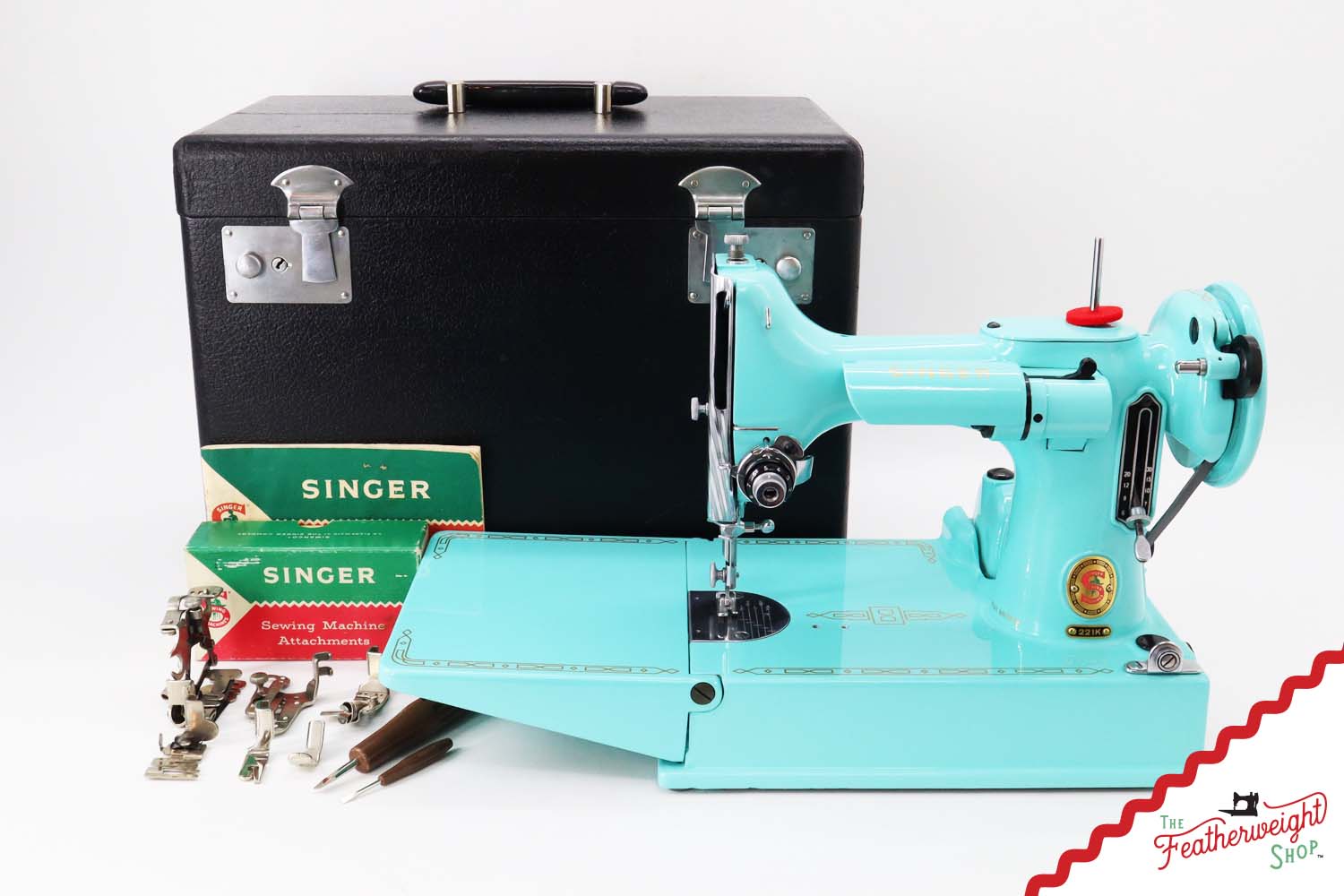 Singer Featherweight 221K, Red 'S', ES1719** - Fully Restored in Tiffany Blue