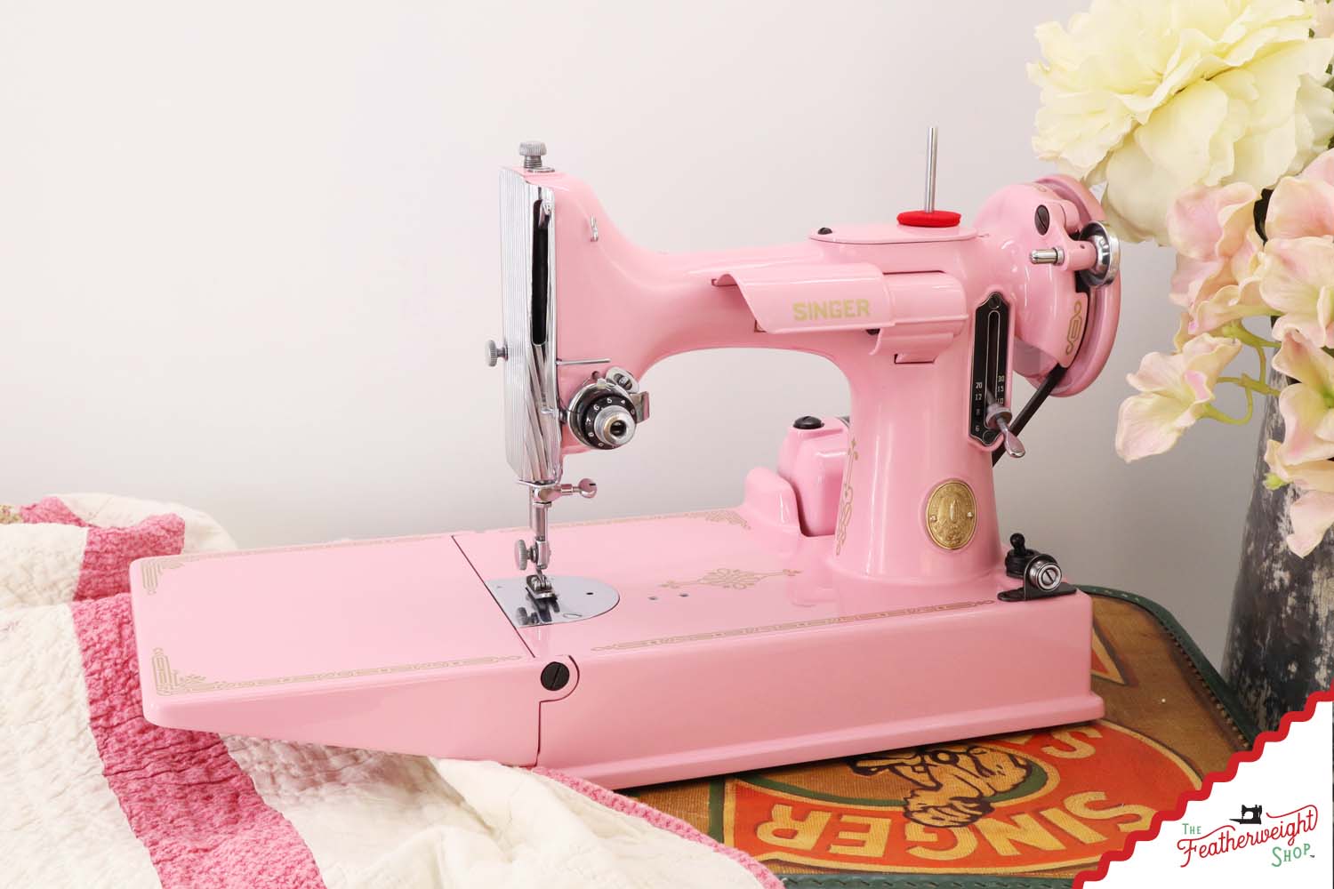 Singer Featherweight 221 AH577*** - Fully Restored in Rosy Posy Pink