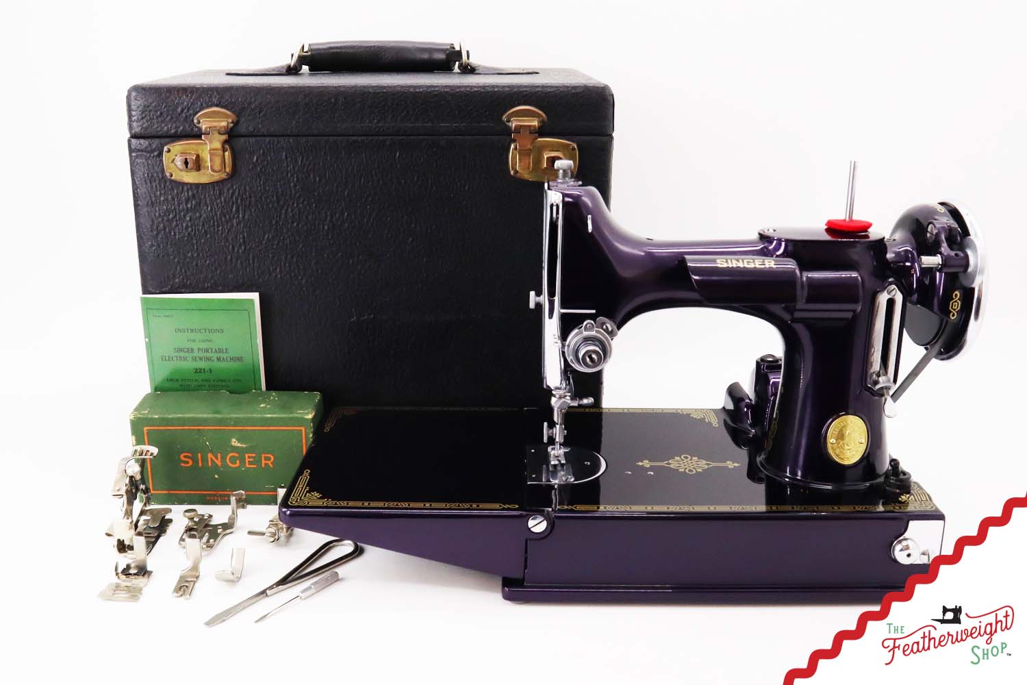 Singer Featherweight 221, AD729*** - Fully Restored in Black Iris