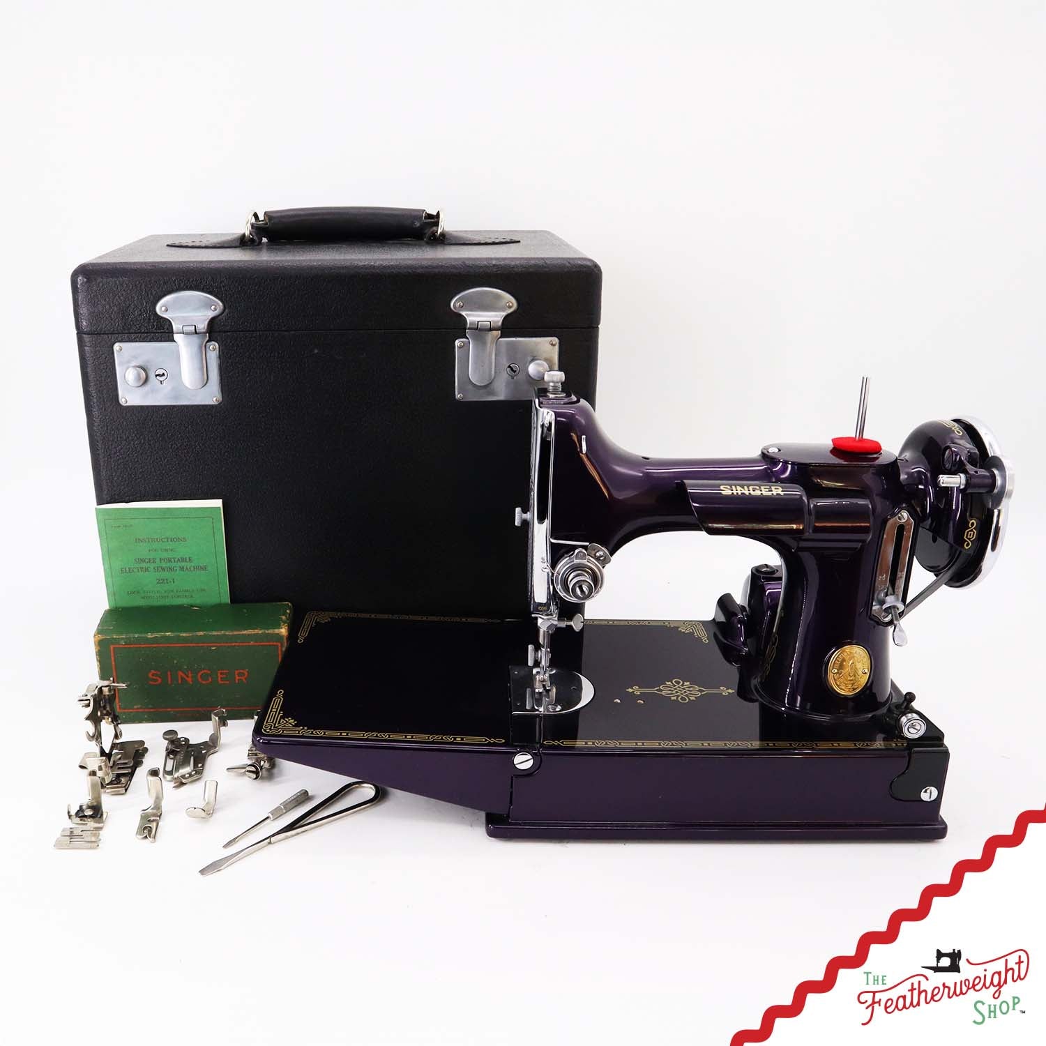 Singer Featherweight 221, AE0607** - Fully Restored in Black Iris