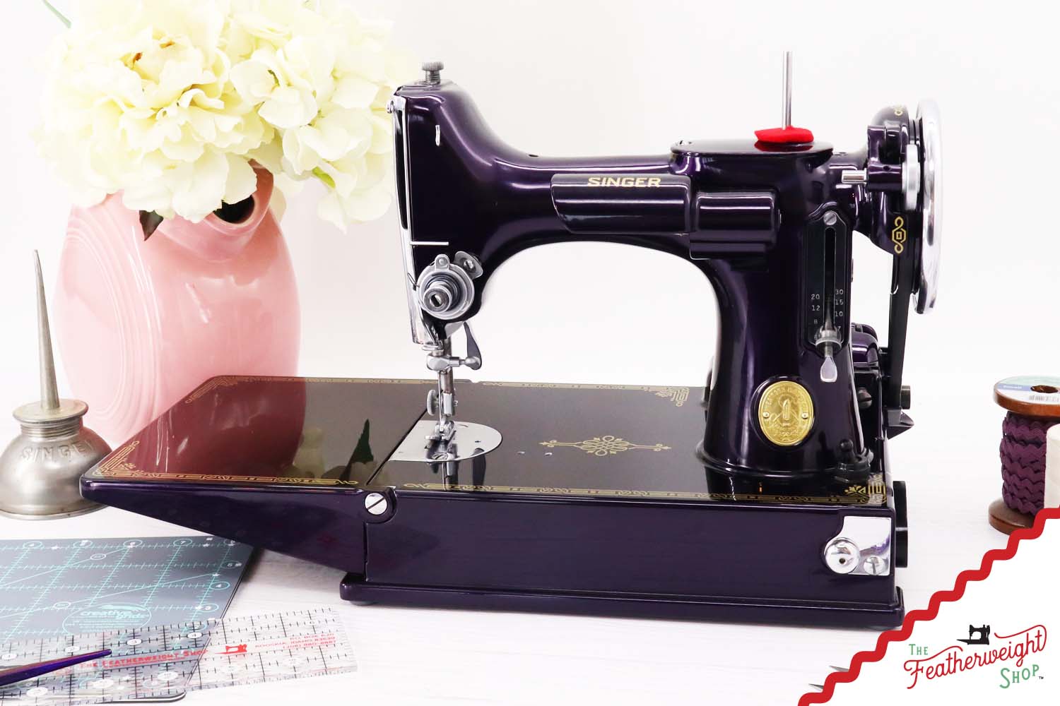 Singer Featherweight 221, AD729*** - Fully Restored in Black Iris