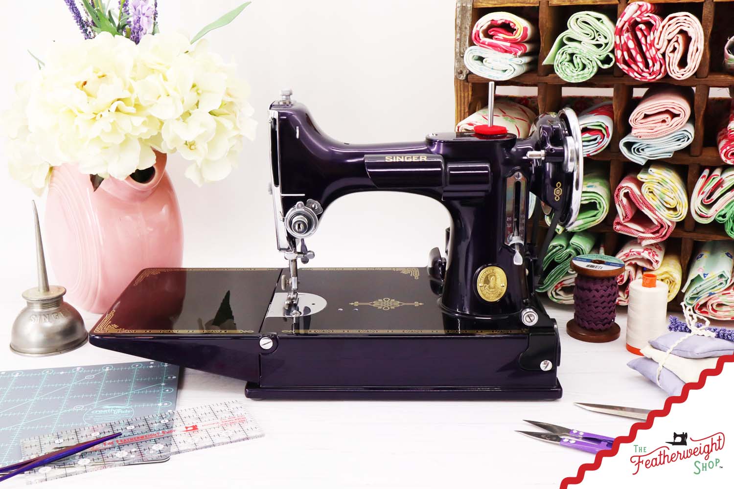 Singer Featherweight 221, AE2147** - Fully Restored in Black Iris