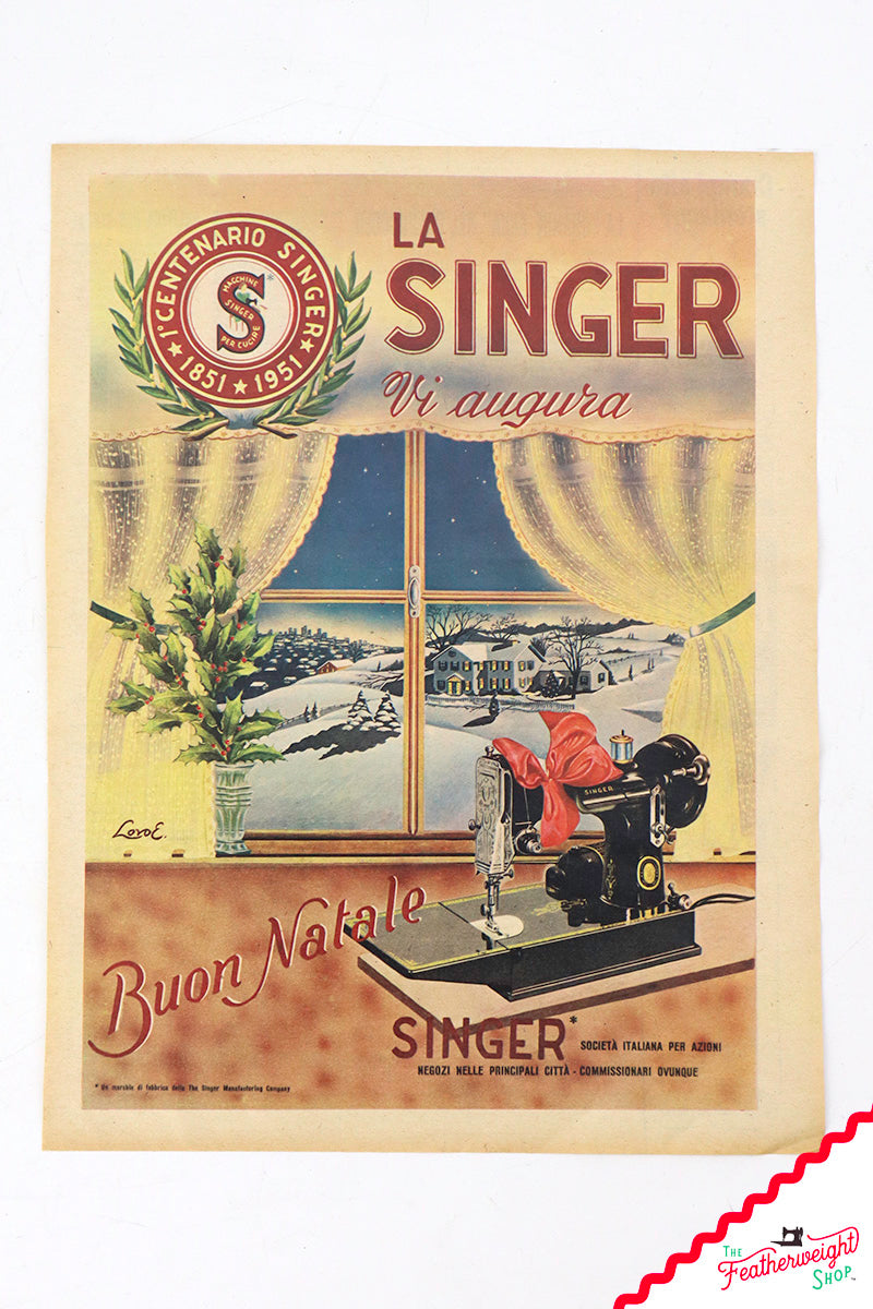 Advertisements, Rare Singer ITALIAN - (Vintage Original)
