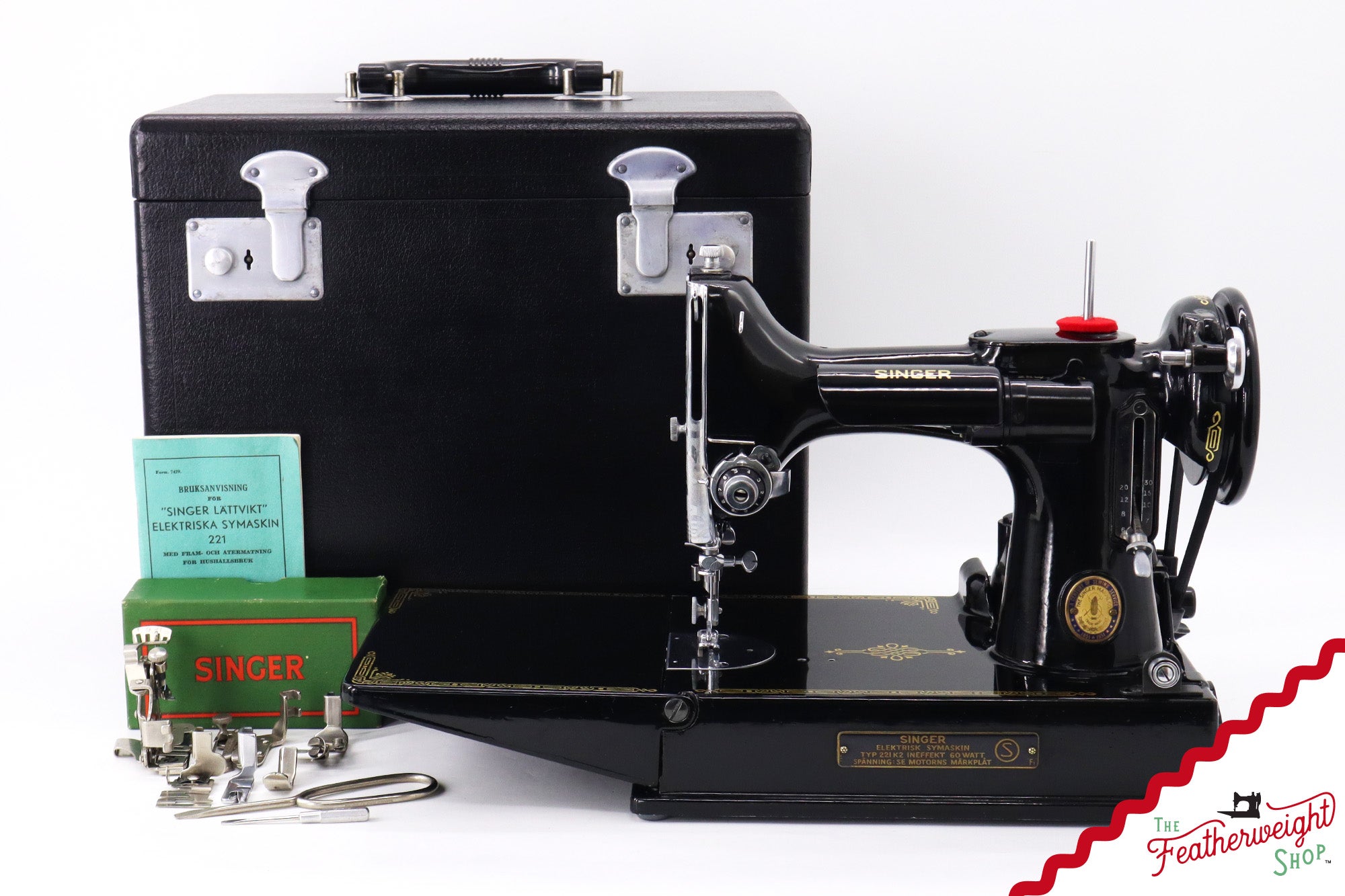 Singer Featherweight Swedish 221K Sewing Machine, Centennial - EG959***