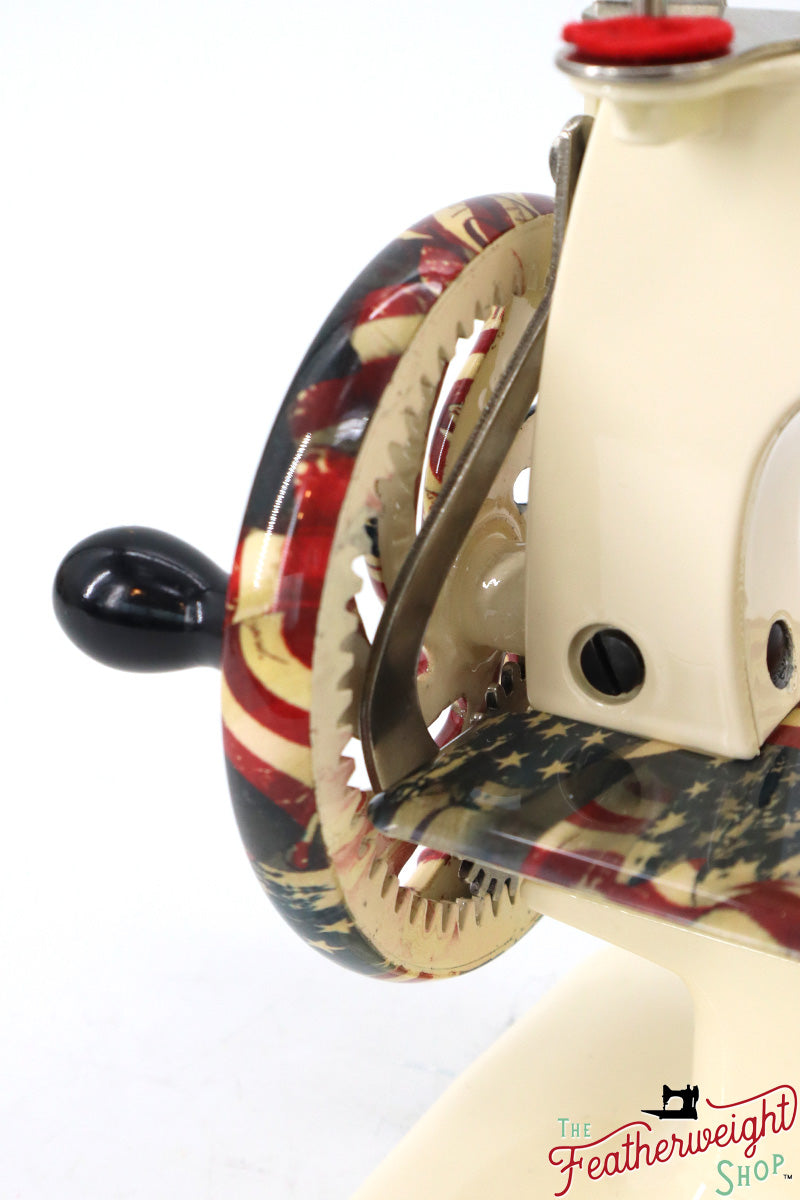 Singer Sewhandy Model 20 - Fully Restored in Sugar Cookie and American Flag - July 2024