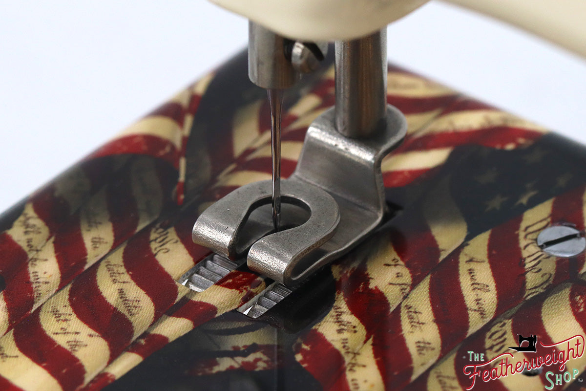 Singer Sewhandy Model 20 - Fully Restored in Sugar Cookie and American Flag - July 2024