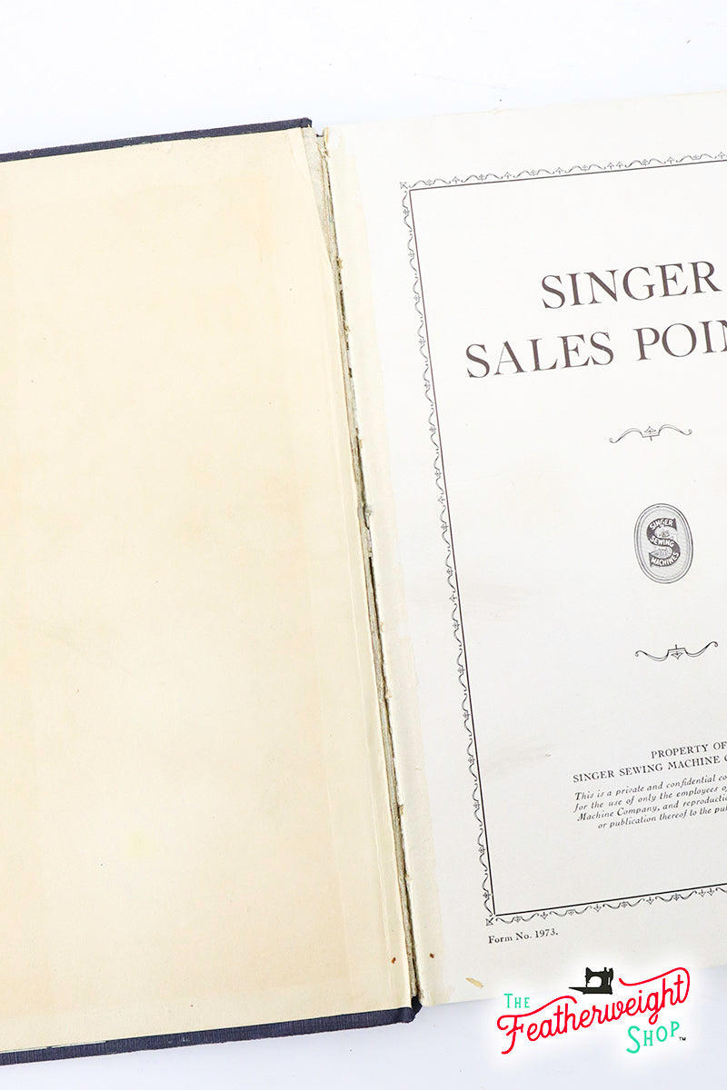 Book, Singer Sales Points, (Vintage Original) - RARE