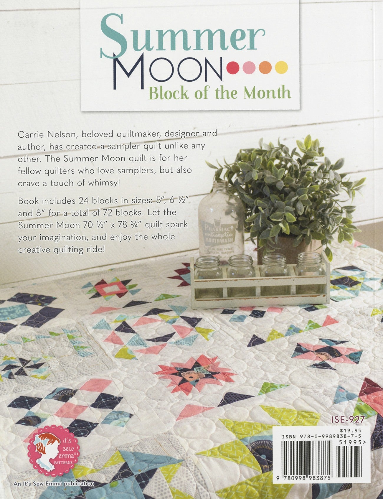 PATTERN BOOK, Summer Moon Sampler Quilt by Carrie Nelson