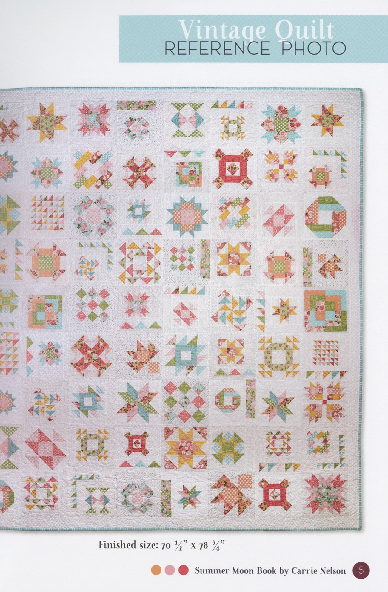 PATTERN BOOK, Summer Moon Sampler Quilt by Carrie Nelson