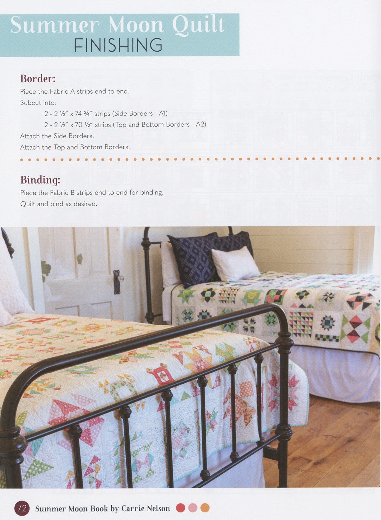 PATTERN BOOK, Summer Moon Sampler Quilt by Carrie Nelson