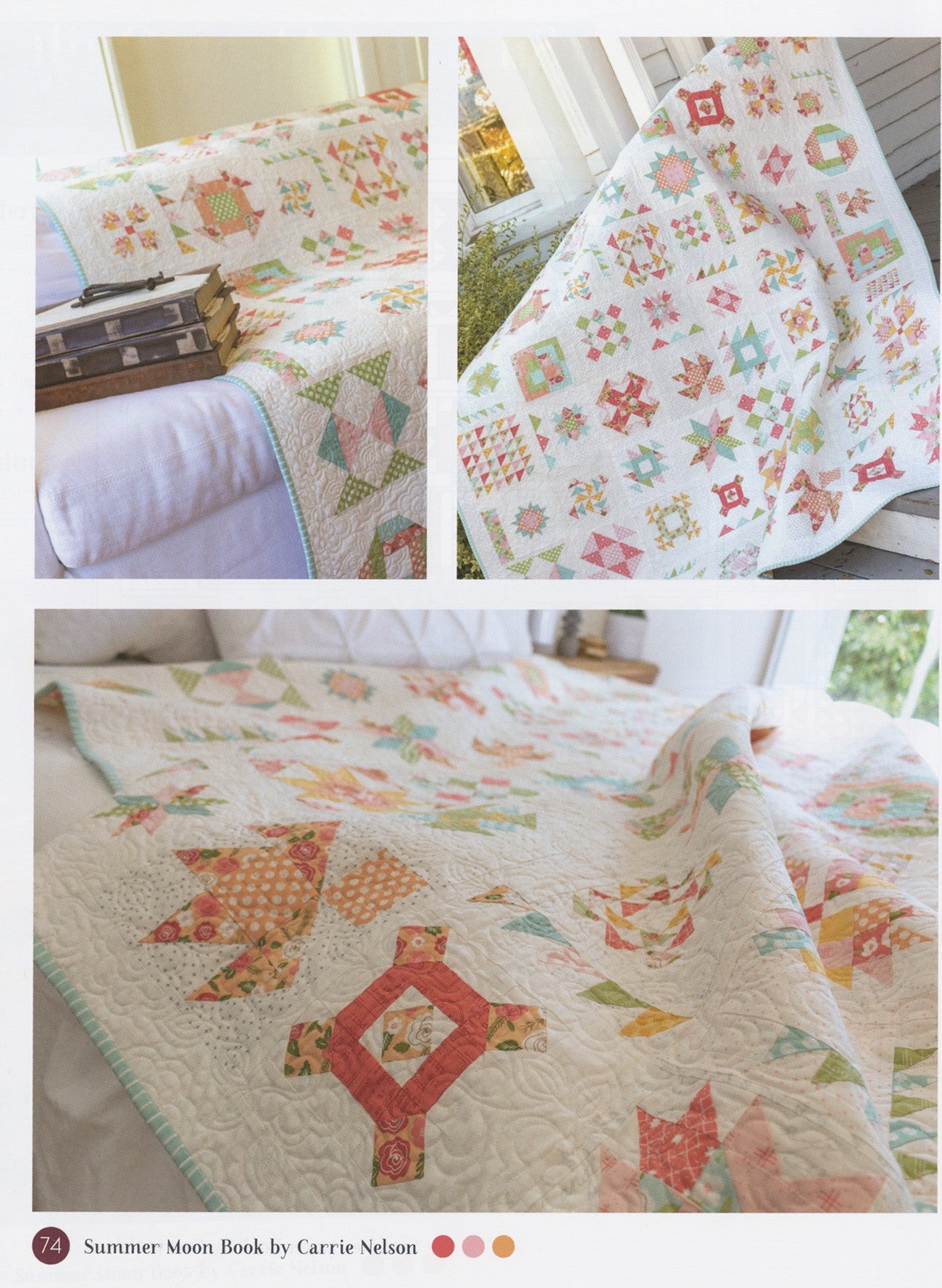 PATTERN BOOK, Summer Moon Sampler Quilt by Carrie Nelson