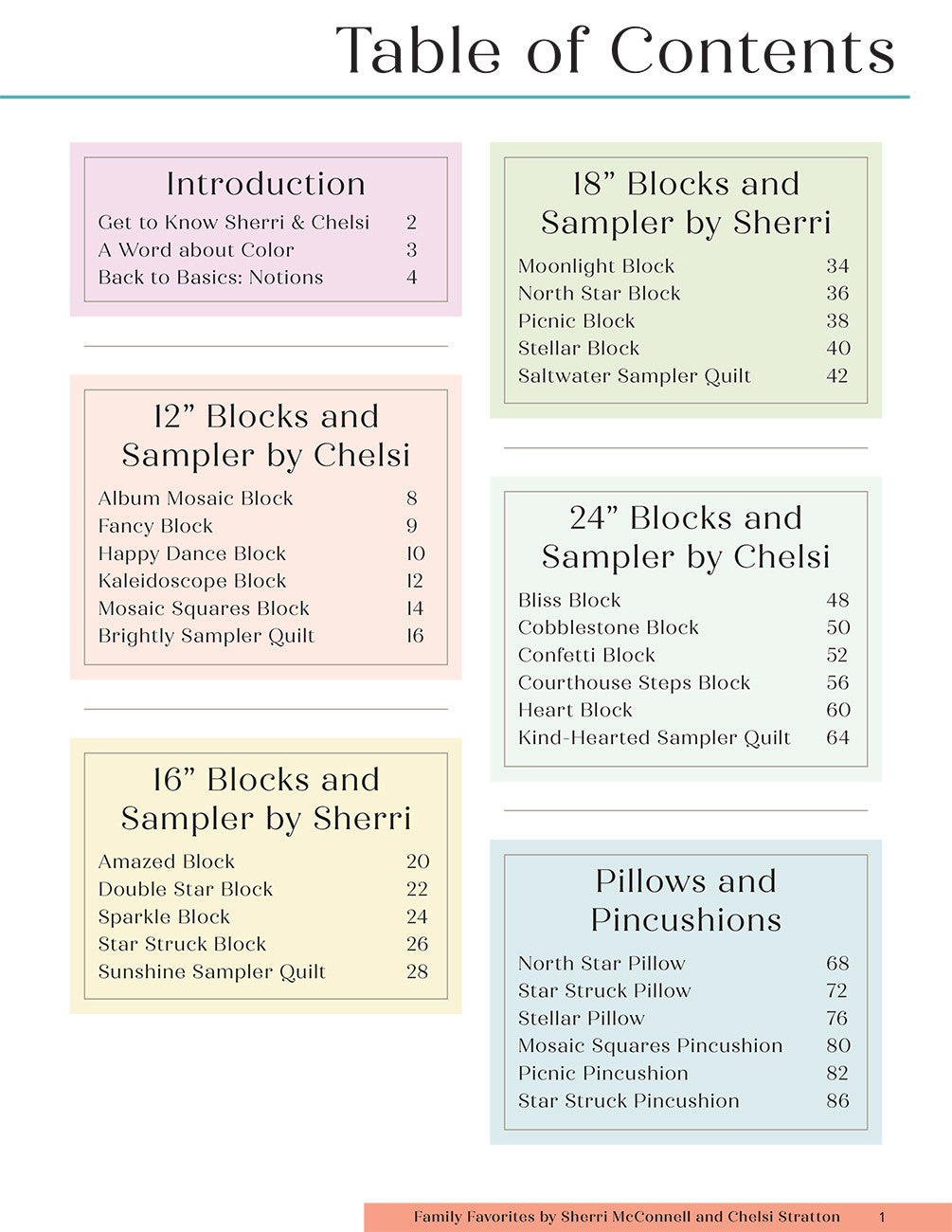 PATTERN BOOK, Family Favorites Quilts by Sherri McConnell & Chelsi Stratton