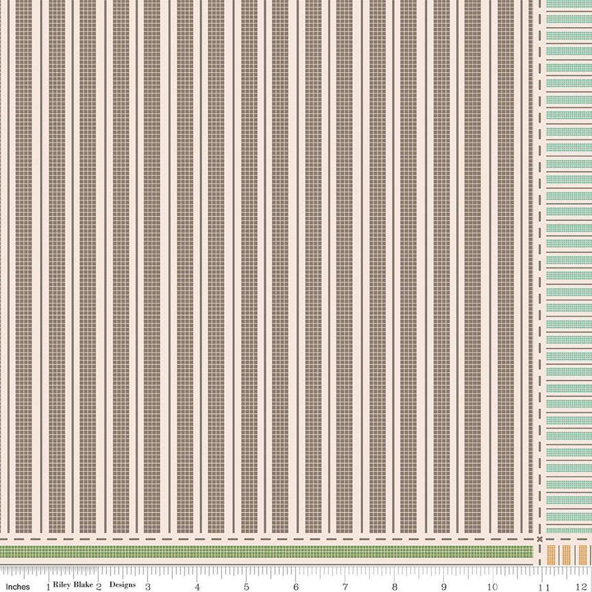 Fabric, Prim Ticking by Lori Holt WIDE BACK 108" - MULTI (by the yard)
