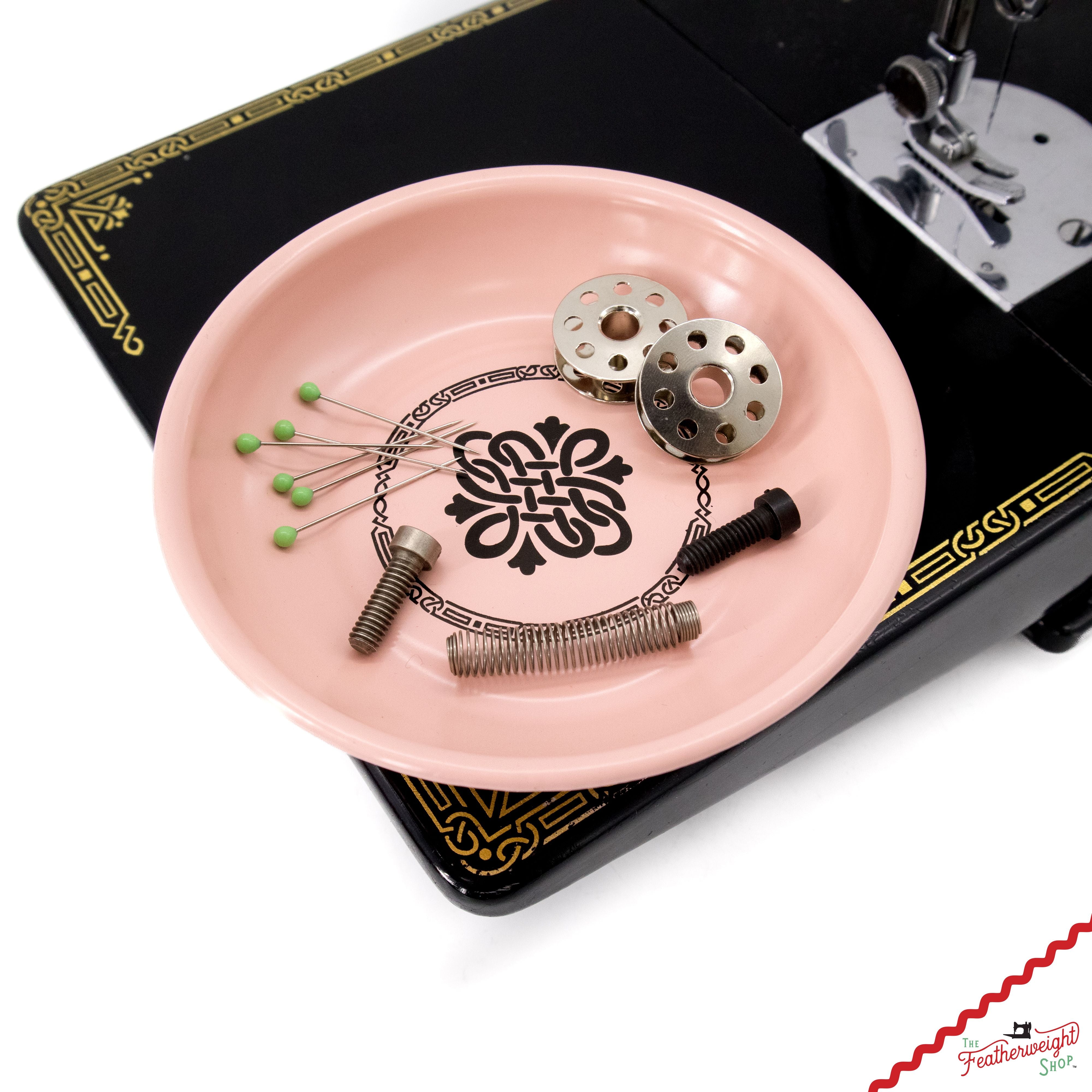 Magnetic Dish for Pins & Maintenance, PINK & BLACK Featherweight Style