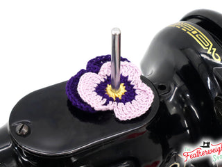 Load image into Gallery viewer, Spool Pin Doily - Pansy Flower