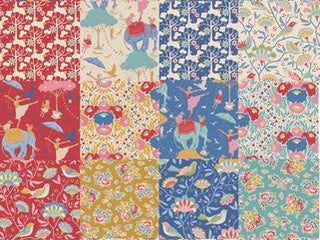 Load image into Gallery viewer, Fabric, Jubilee by Tilda - FAT QUARTER BUNDLE (BLUE, 5 Prints)