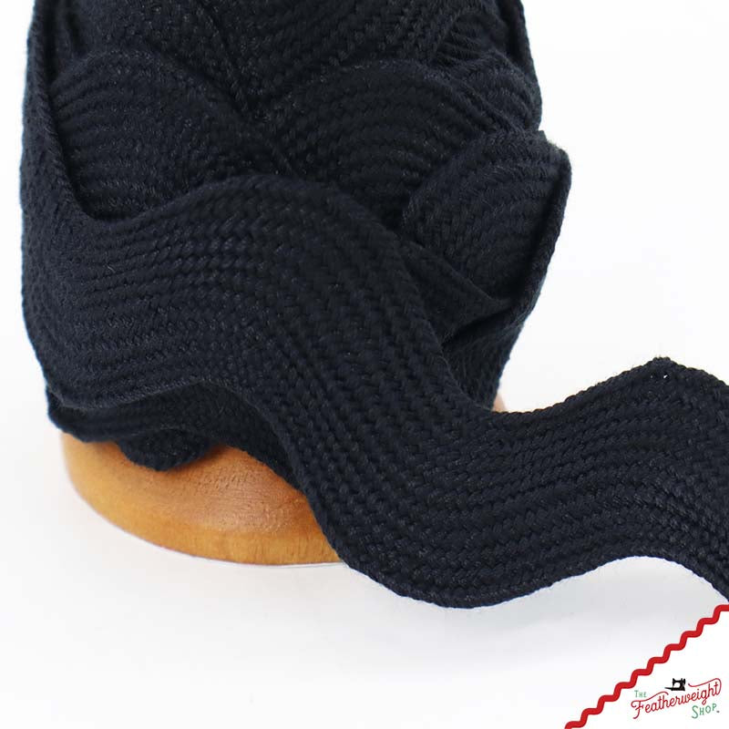 1 1/2" Inch JUMBO RIC RAC - BLACK (by the yard)