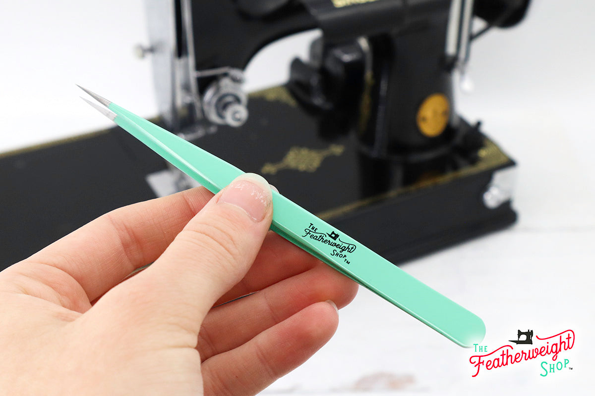 Precision Tweezers, Sharp Jadeite Green Featherweight Shop