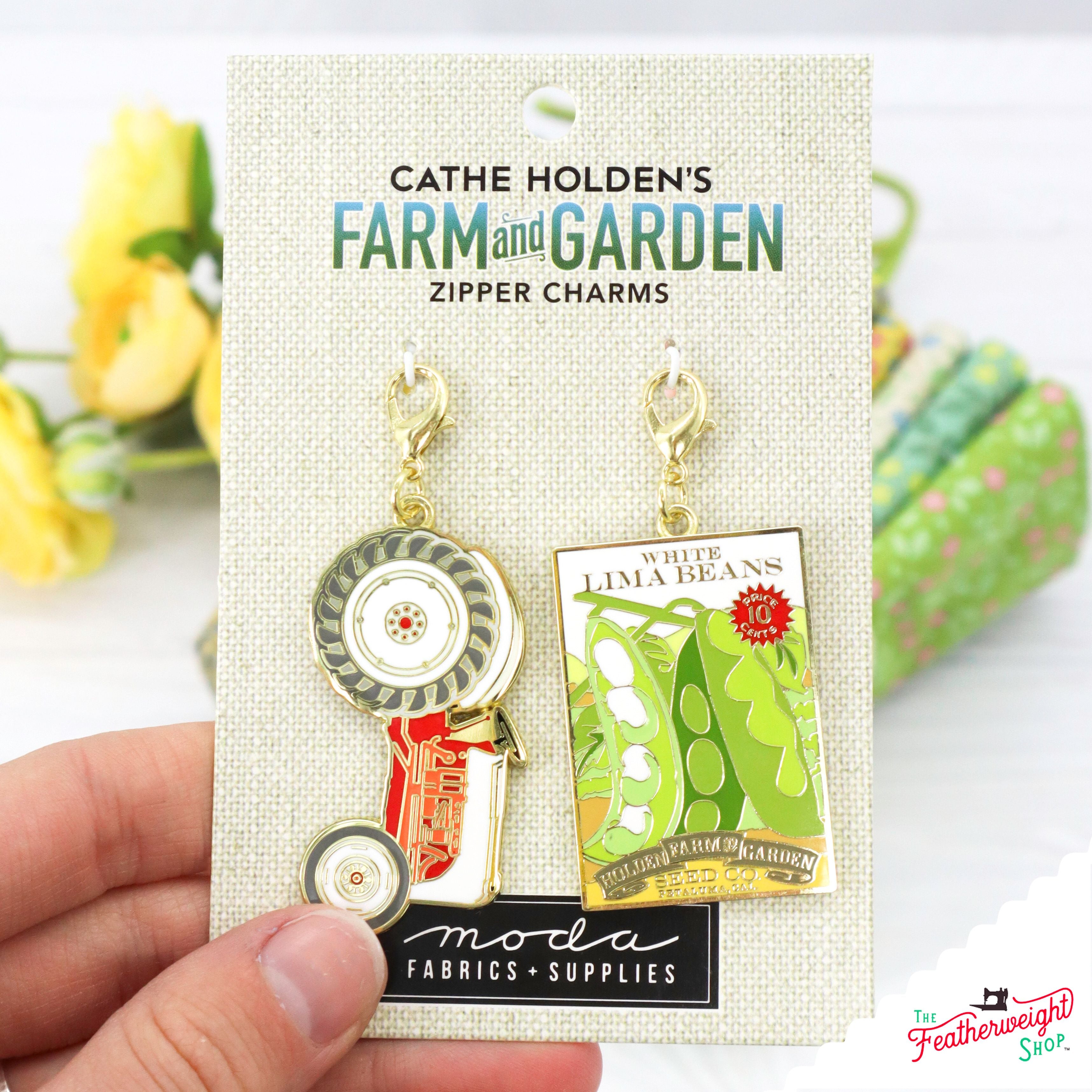 Enamel Charm Zipper Pull - TRACTOR & SEED by Cathe Holden