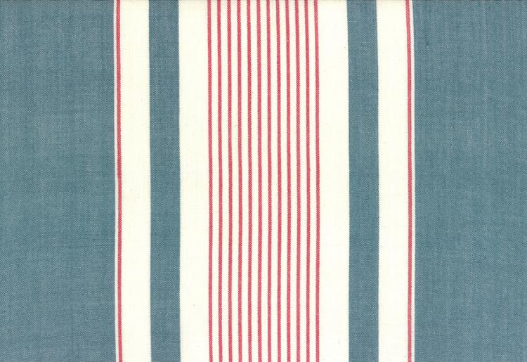 Fabric, 16-Inch Toweling by MODA - DENIM & RED STRIPE (by the yard)