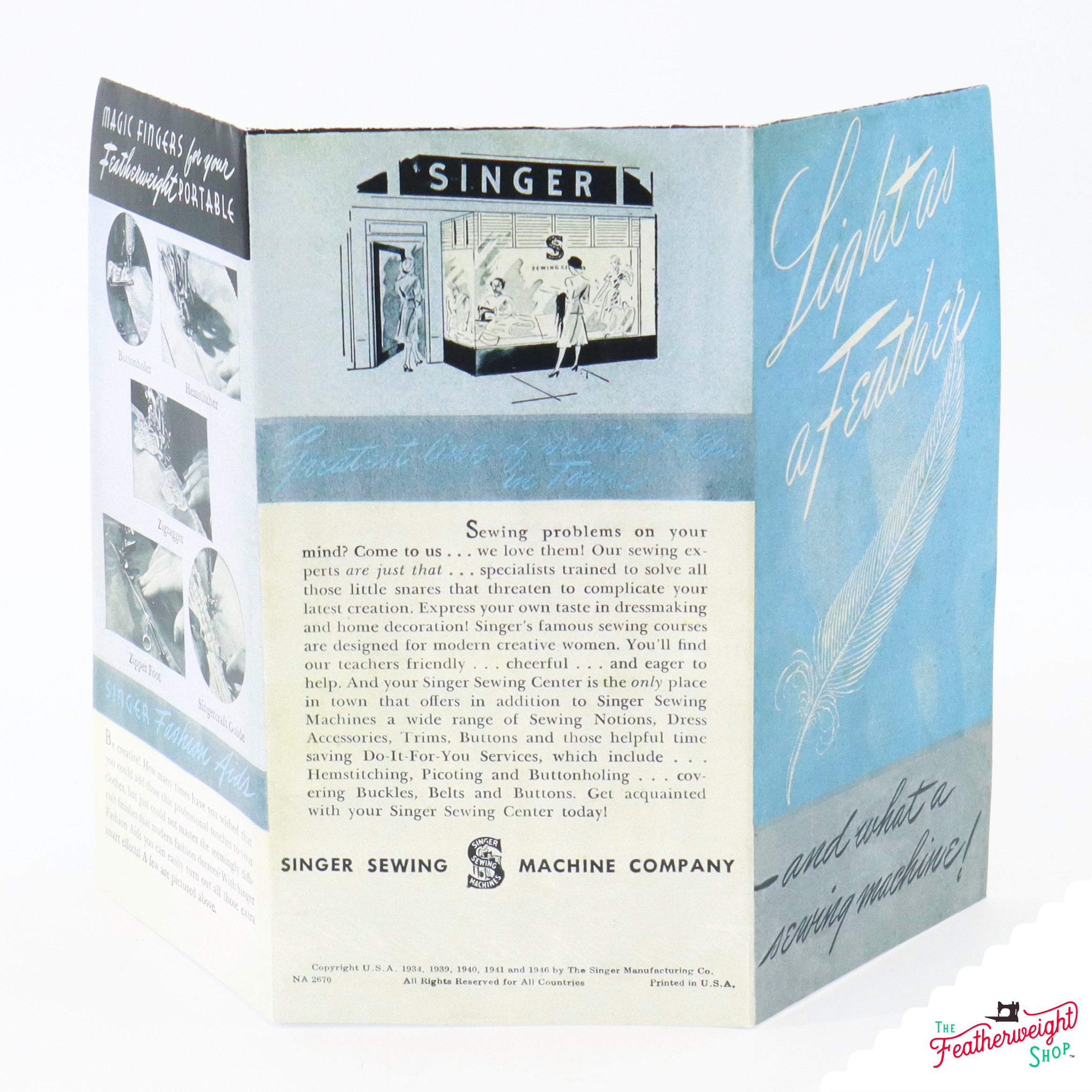 Advertisement Leaflets, Replica Featuring the Singer Featherweight