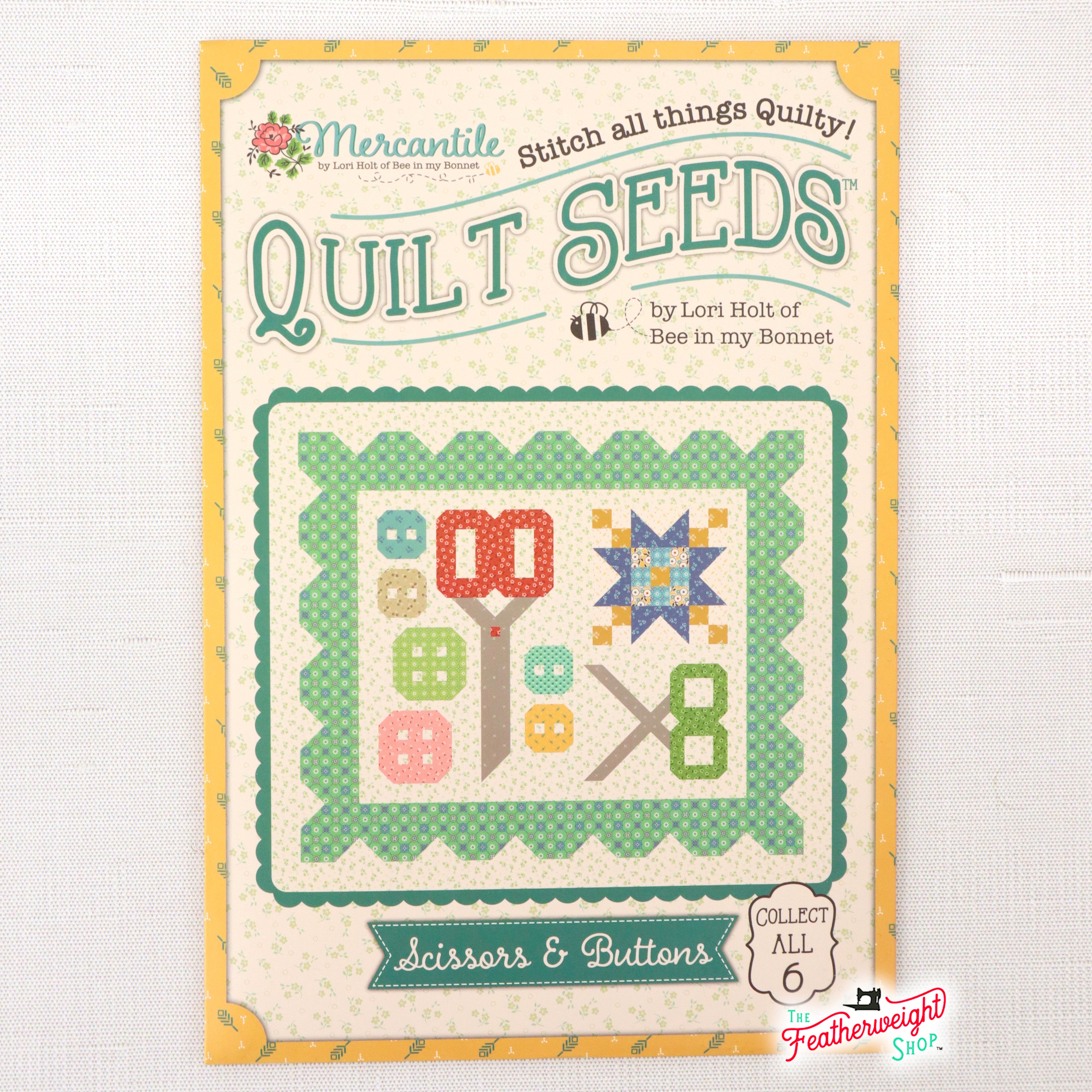 PATTERN, Mercantile Quilt Seeds ~ Scissors & Buttons Block by Lori Holt