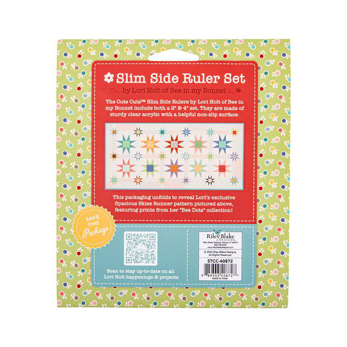 Cutting Ruler, TRIANGLE Slim-Side Set by Lori Holt Cute Cuts