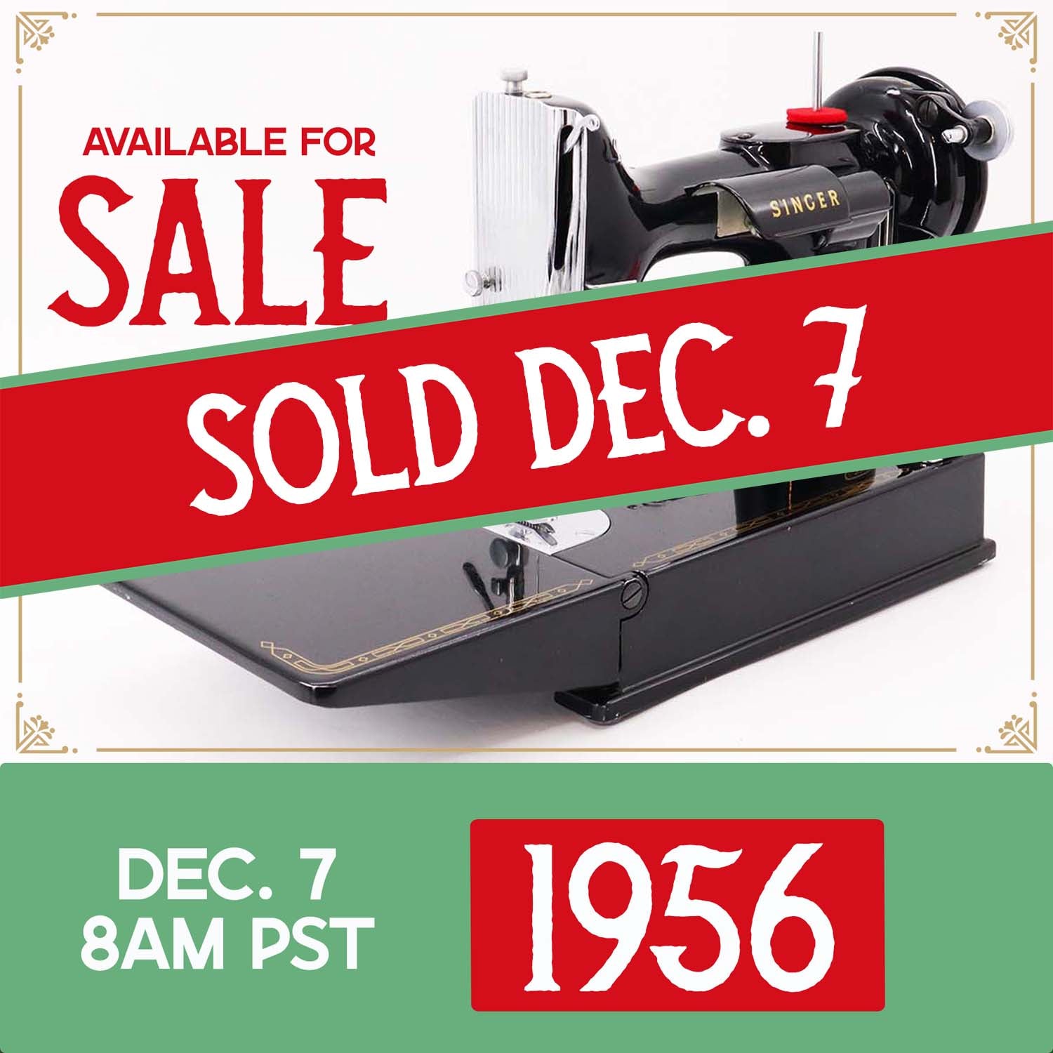 Singer Featherweight 221 Sewing Machine, AM369*** - 1956