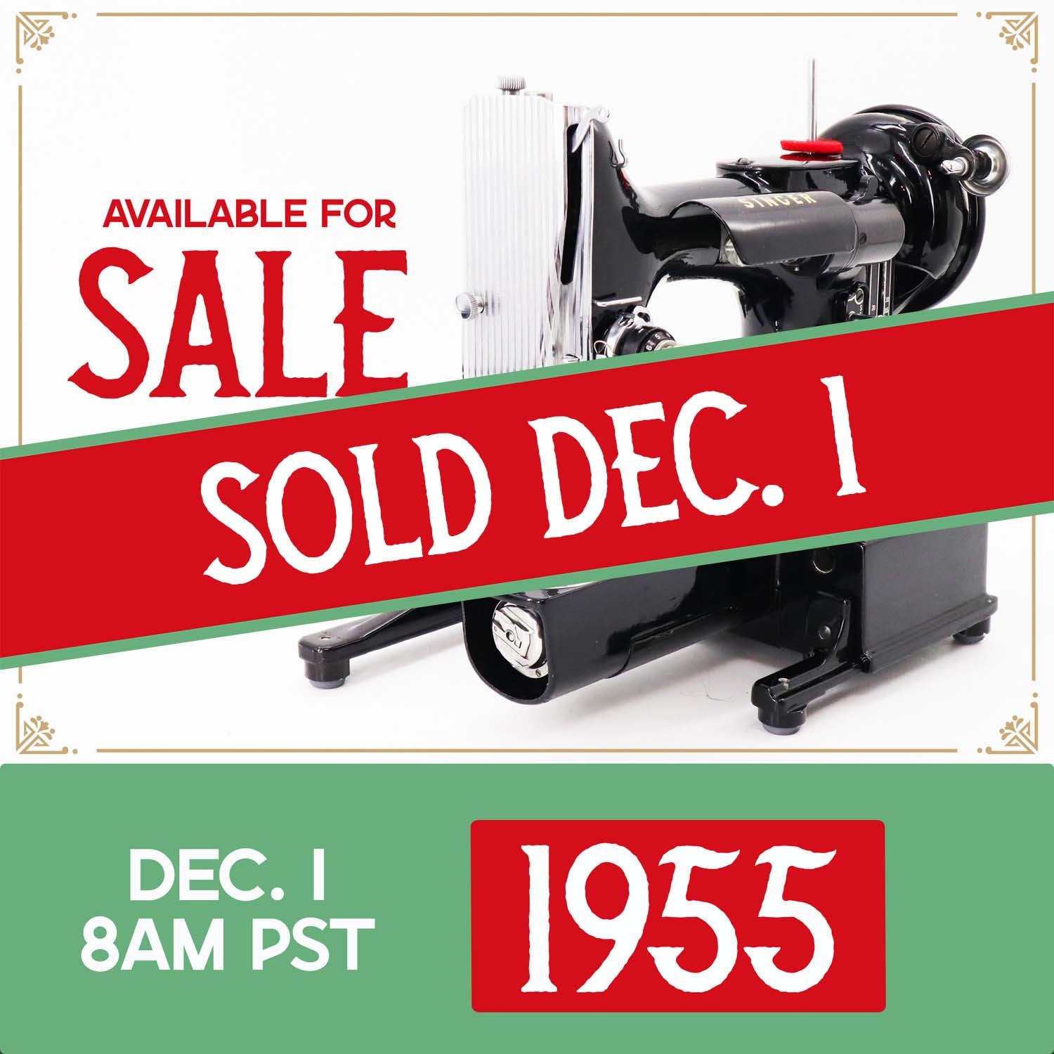Singer Featherweight 222K Sewing Machine - EK32772*, 1955