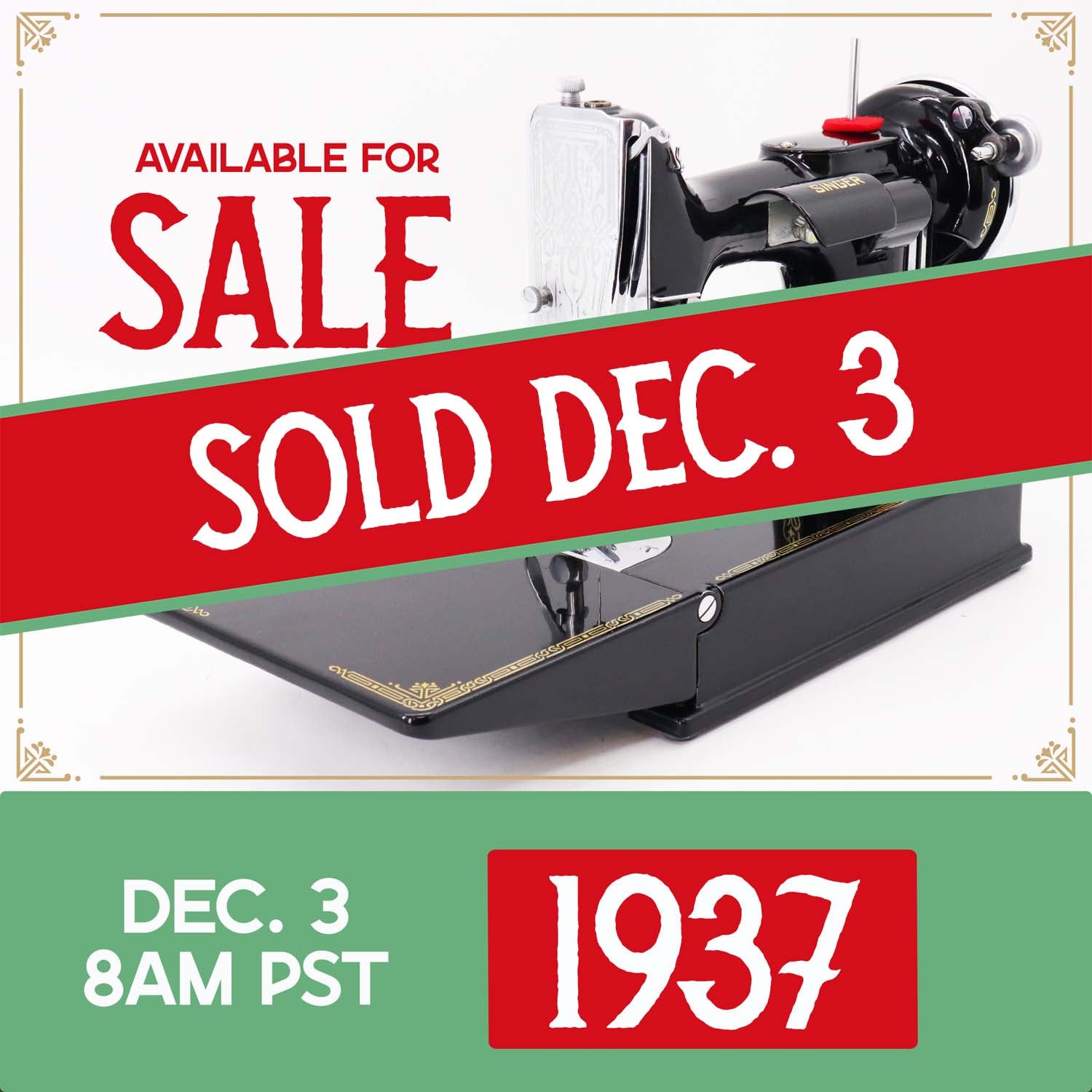 Singer Featherweight 221 Sewing Machine, AE5455** - 1937