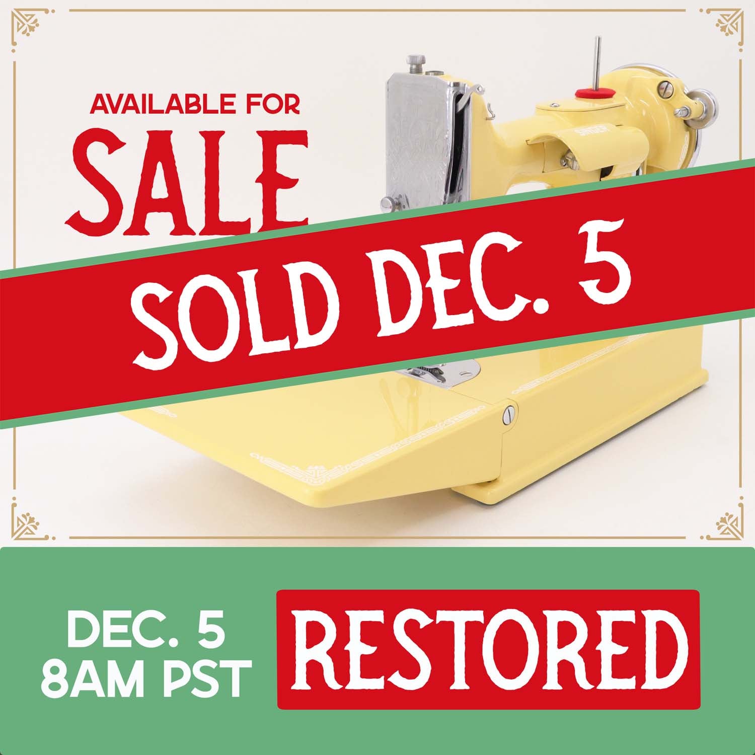 Singer Featherweight 221 AF0831** - Fully Restored in Happy Yellow