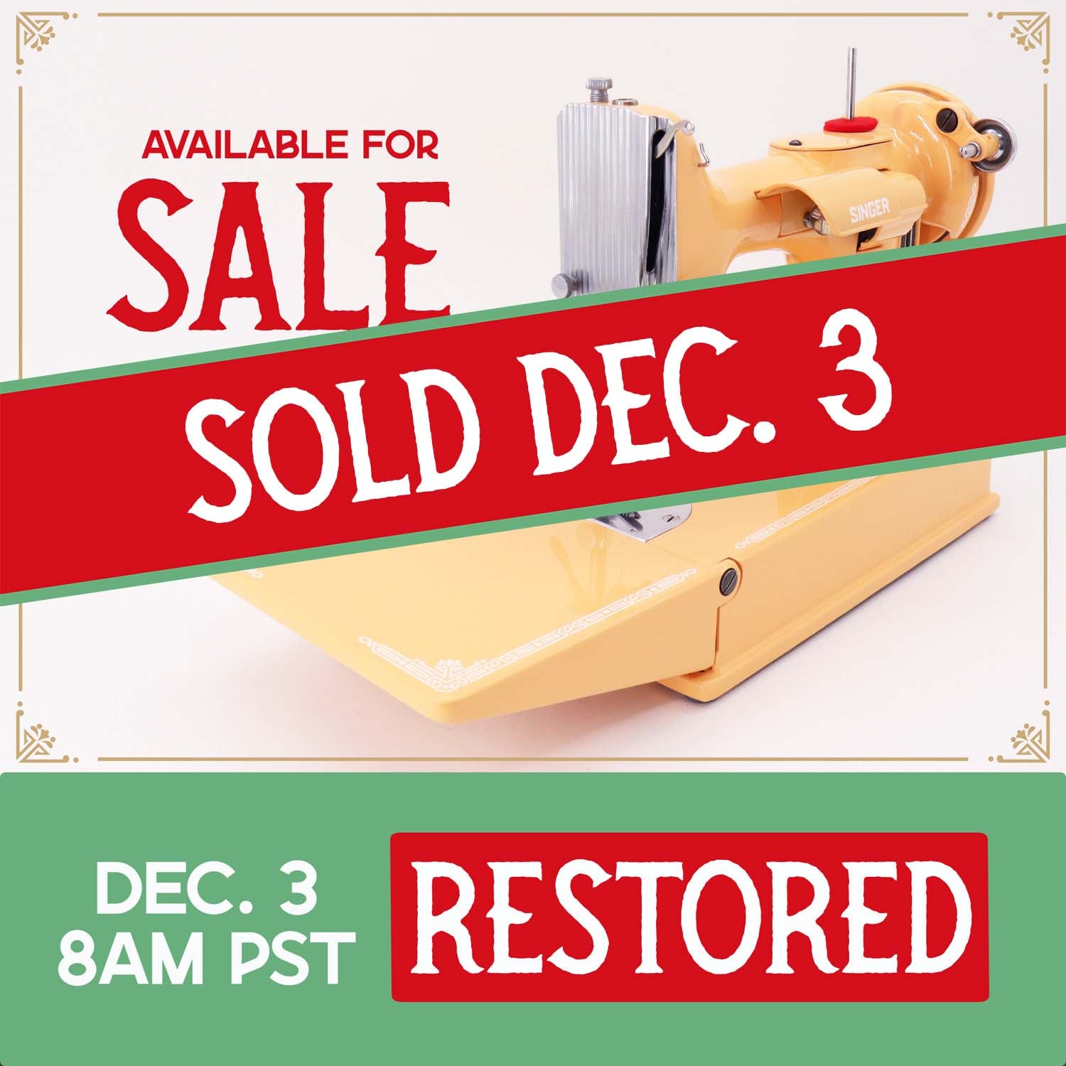 Singer Featherweight 221, Centennial - AK101*** - Fully Restored in Dreamsicle