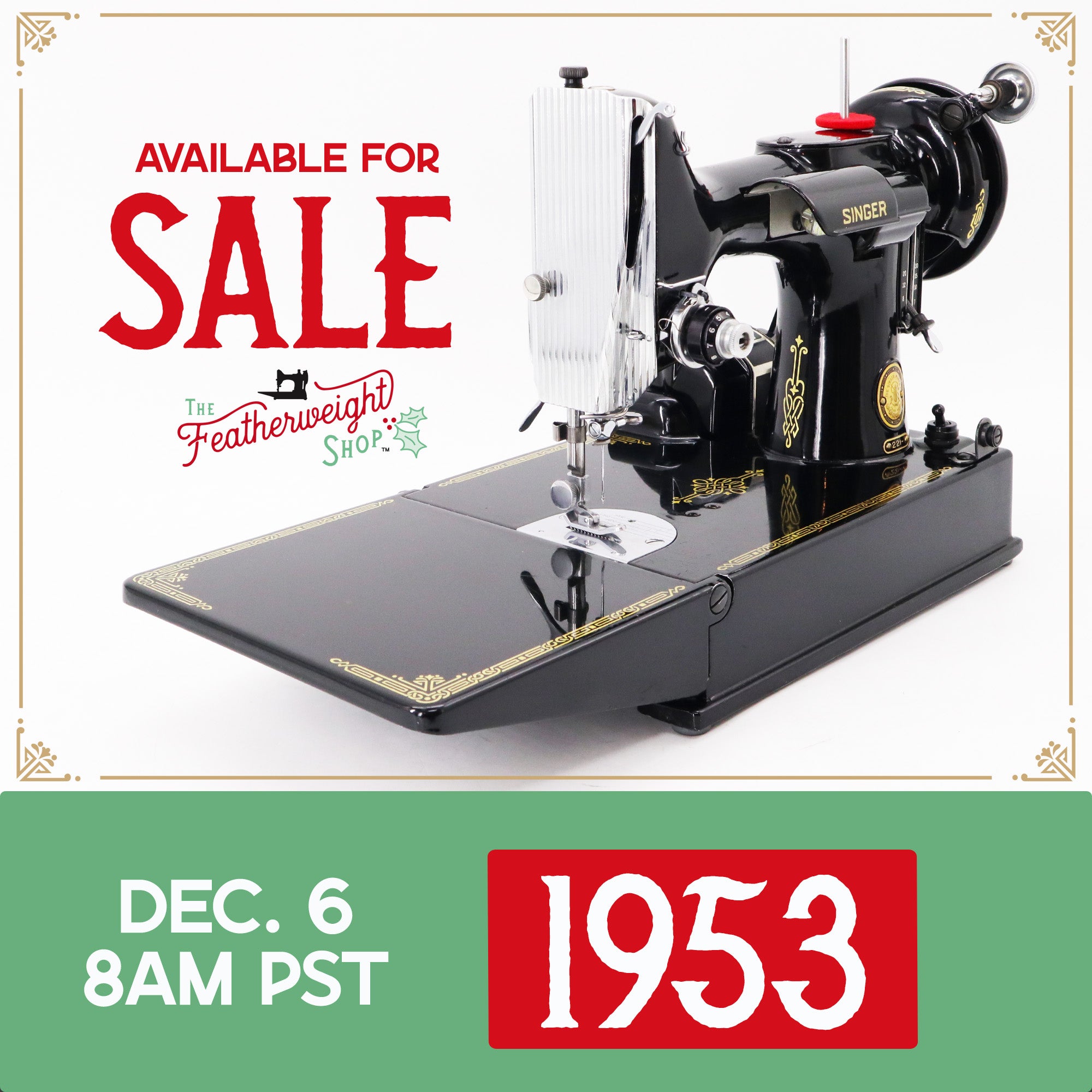 Singer Featherweight 221 Sewing Machine, AL549*** - 1953