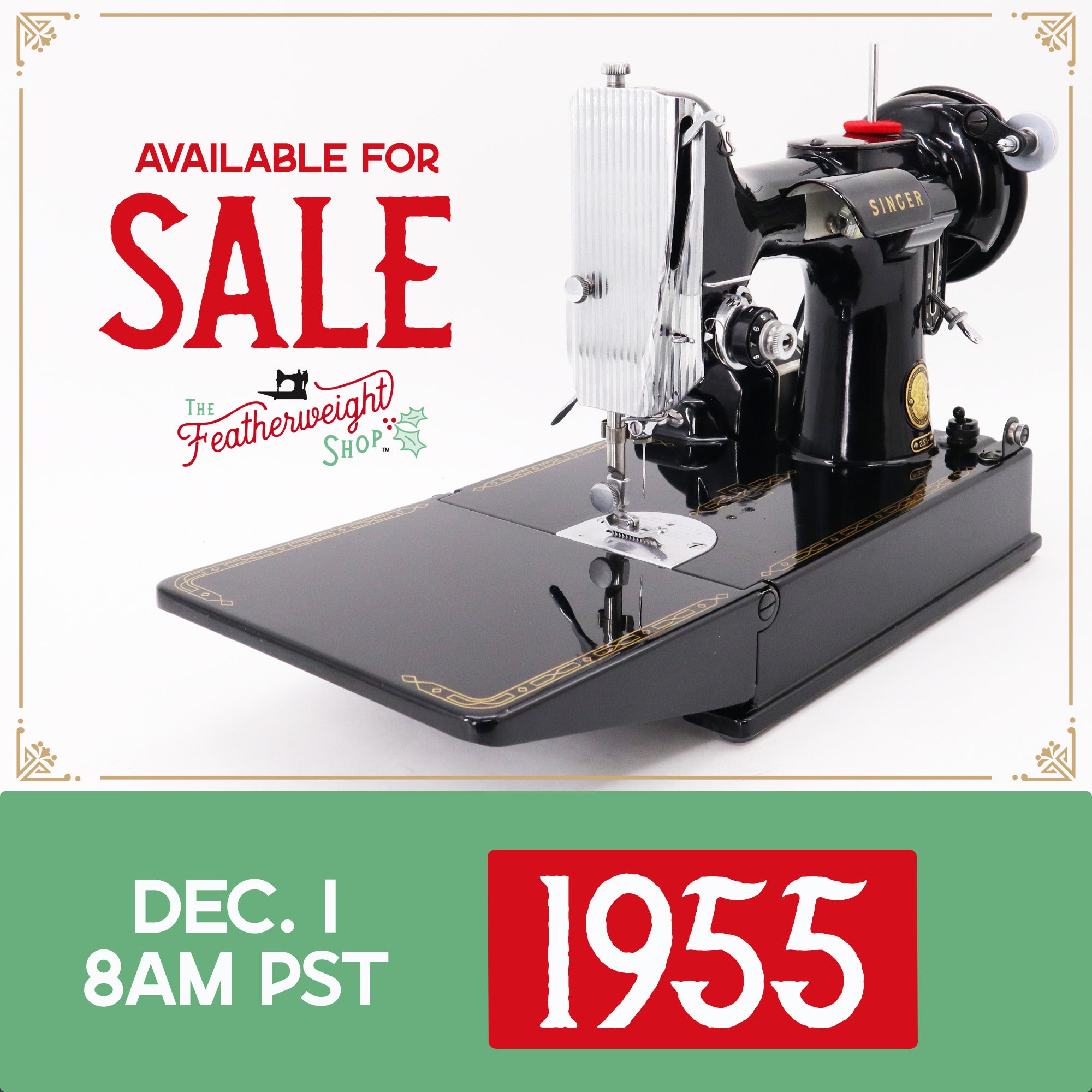 Singer Featherweight 221 Sewing Machine, AL937*** - 1955