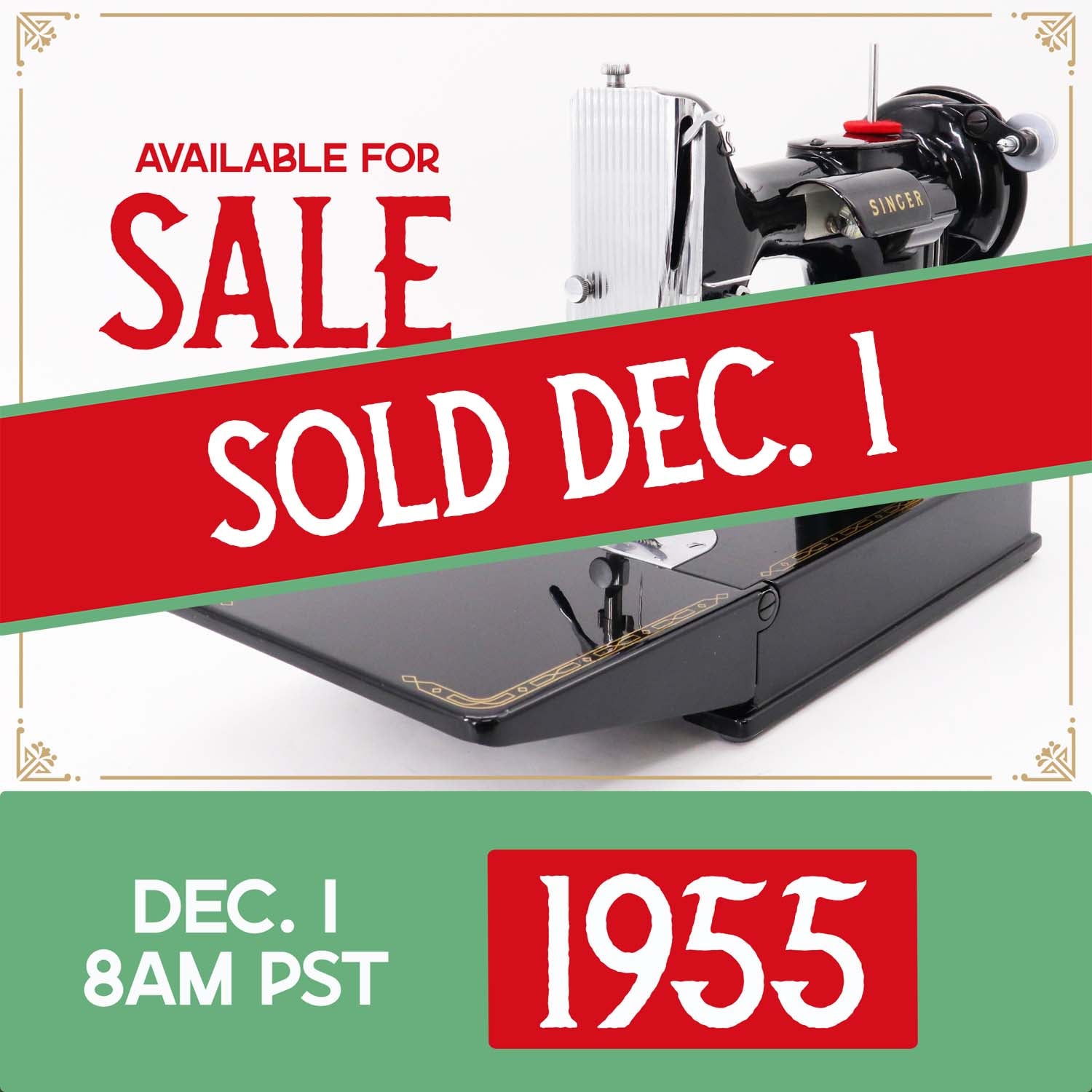 Singer Featherweight 221 Sewing Machine, AL937*** - 1955