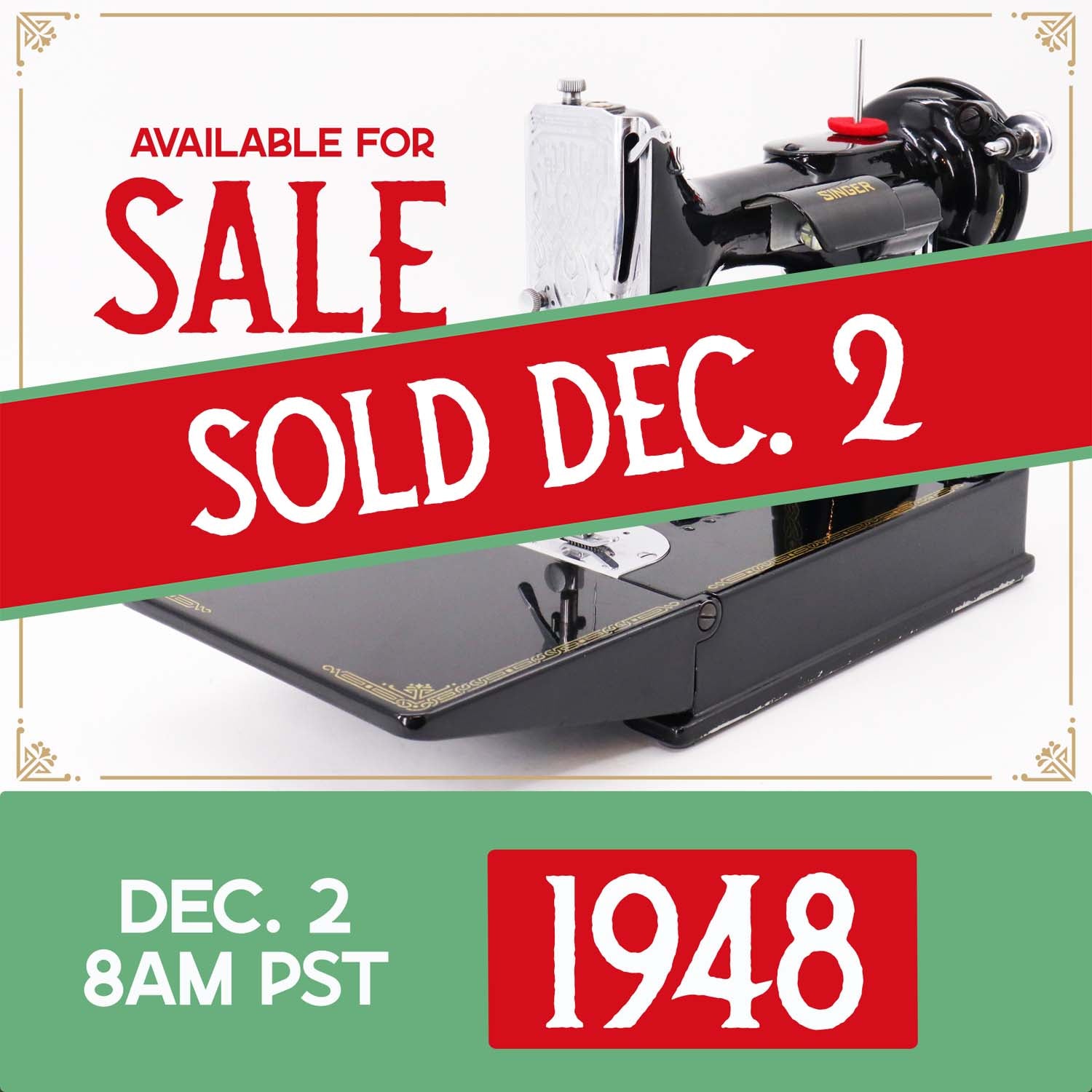 Featherweight 221K Sewing Machine, EE863*** - 1948