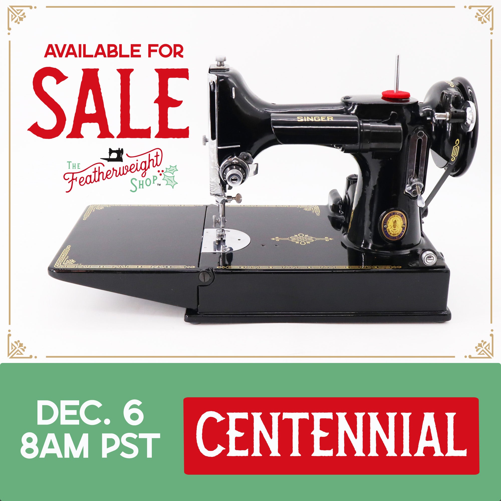 Singer Featherweight 221K Sewing Machine, Centennial: EG346***