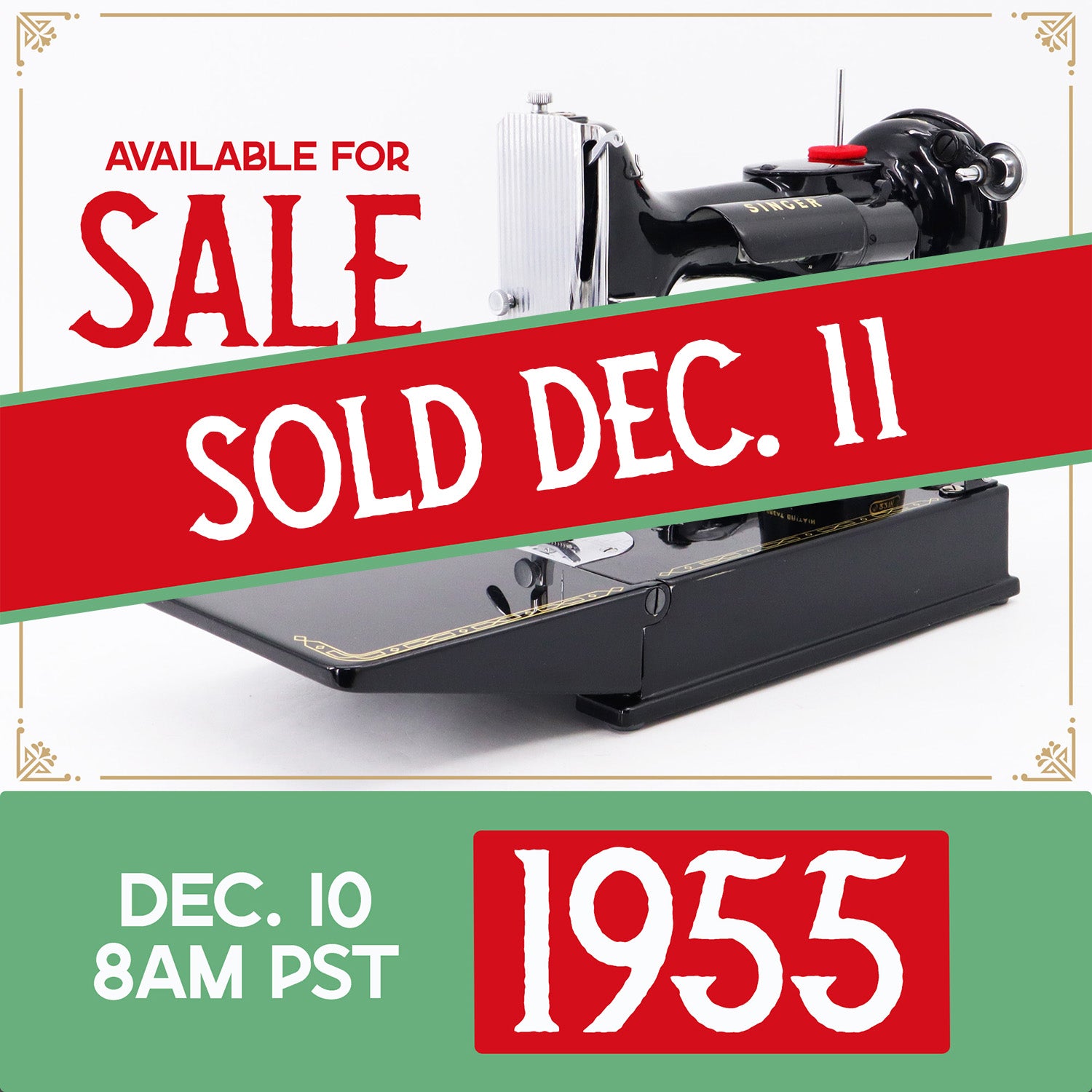 Singer Featherweight 221K Sewing Machine, 1955 - EK205***