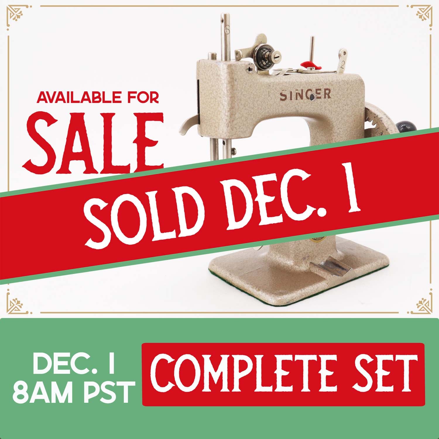 Singer Sewhandy Model 20 - Hammered Wispy Mauve - RARE, Complete Set - Holiday Faire 2025